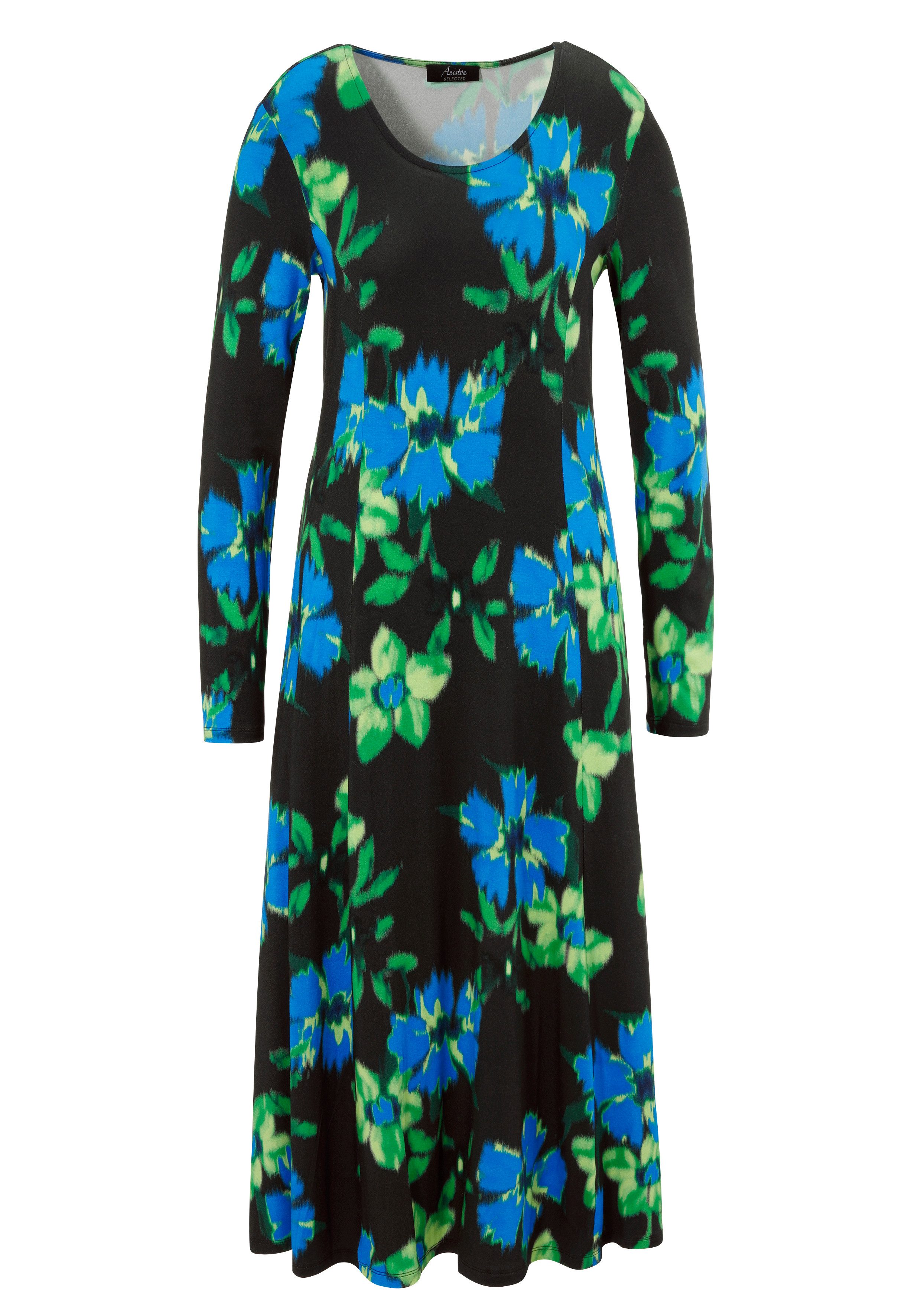 Aniston SELECTED Midi-jurk met bloemenprint in vervaagde look