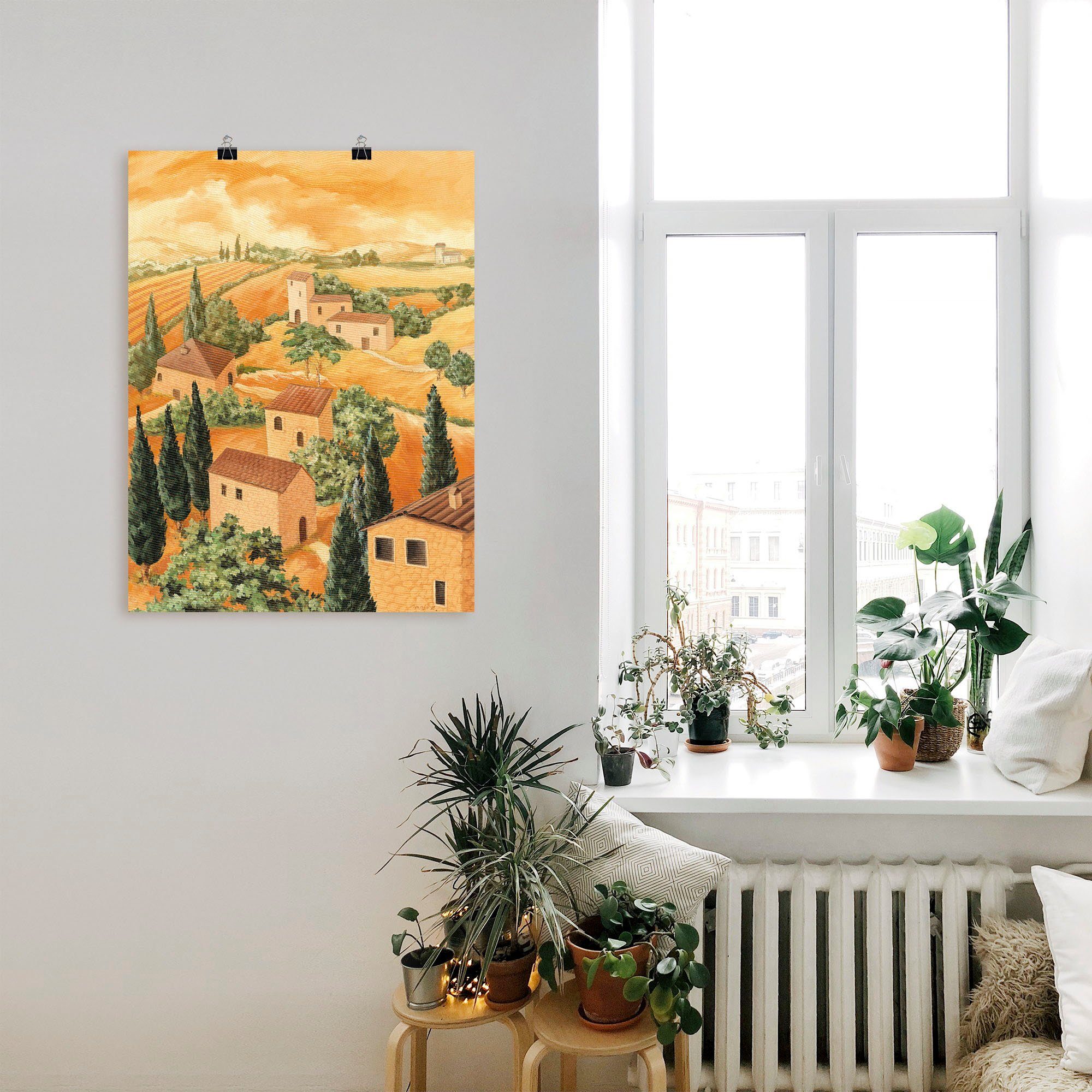 Artland Artprint Landschap Italië als artprint van aluminium, artprint voor buiten, artprint op linnen, poster in verschillende maten. maten