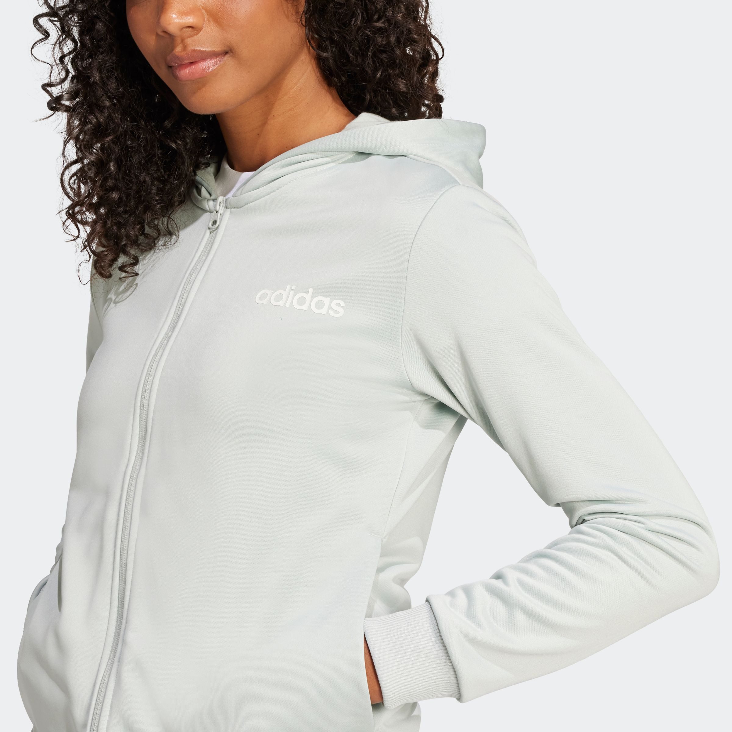 adidas Sportswear Trainingspak W LINEAR TS Trainingsjack met capuchon, trainingspak (2-delig)