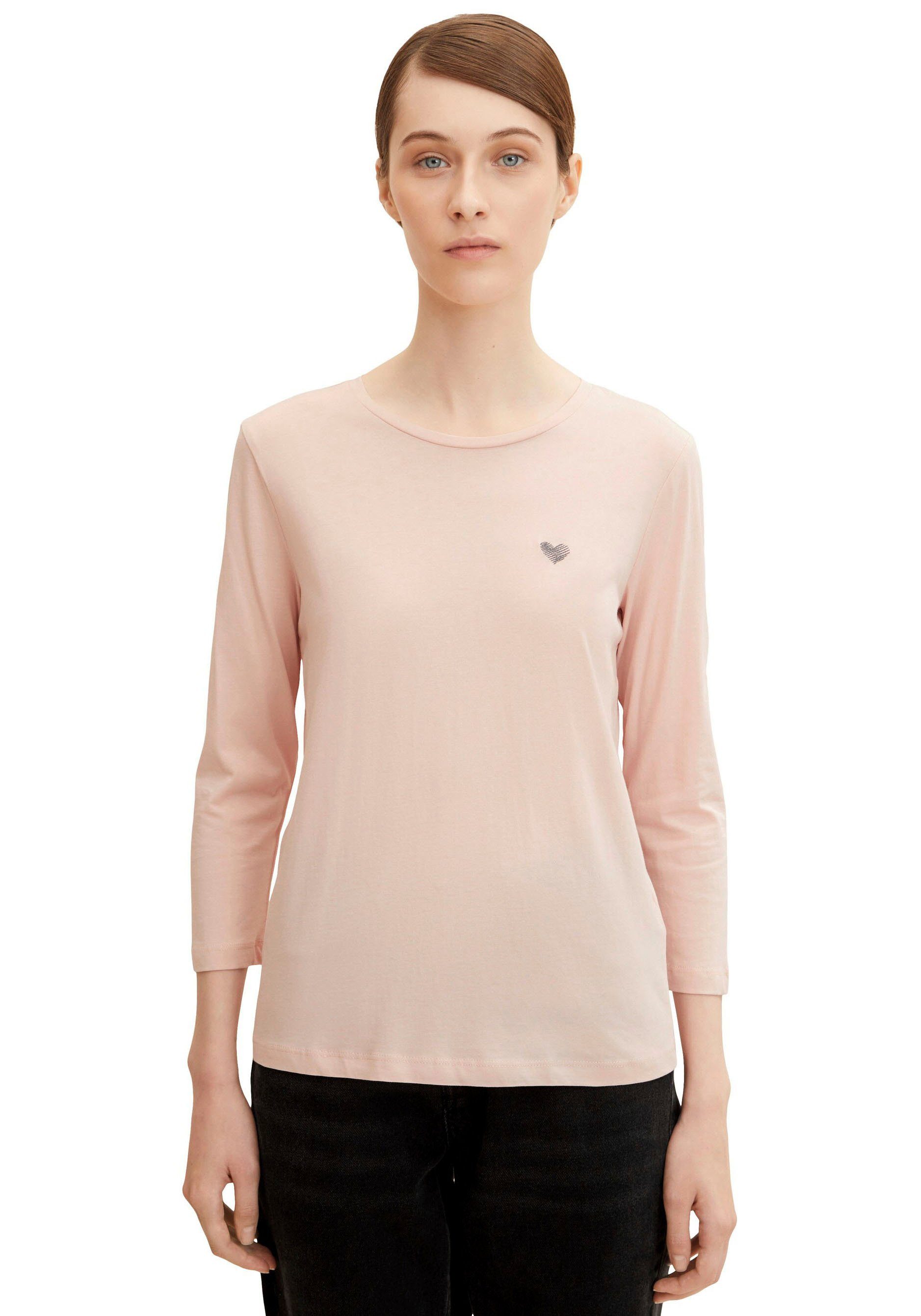 Tom Tailor Shirt met 3/4-mouwen dubbel - strepen + uni (2-delig, Set van 2)
