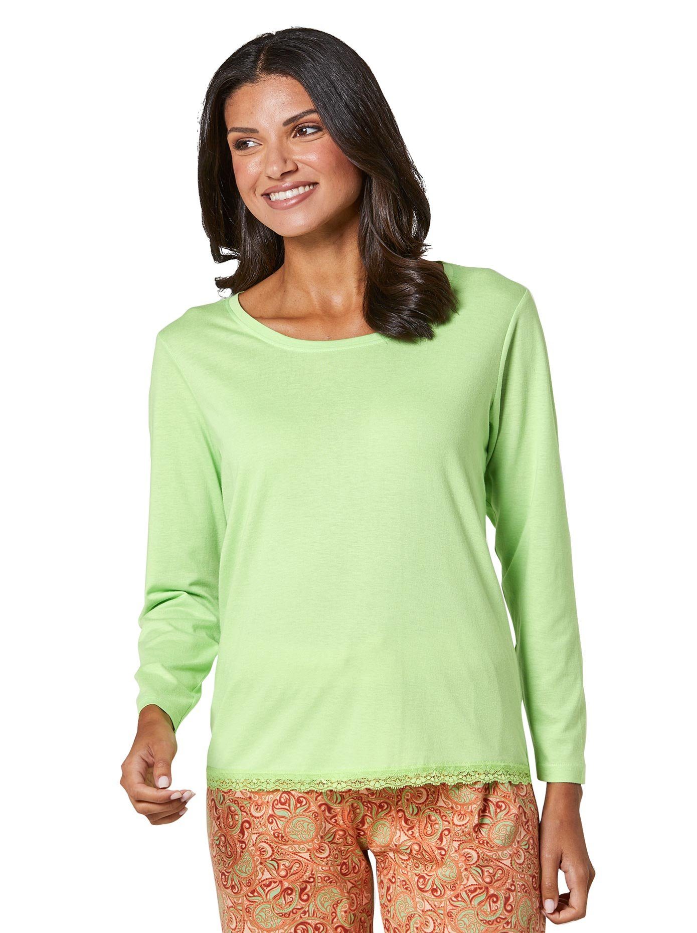 wäschepur Pyjama top Pyjamashirt (1-delig) dames pyjama's maat 40/42 groen