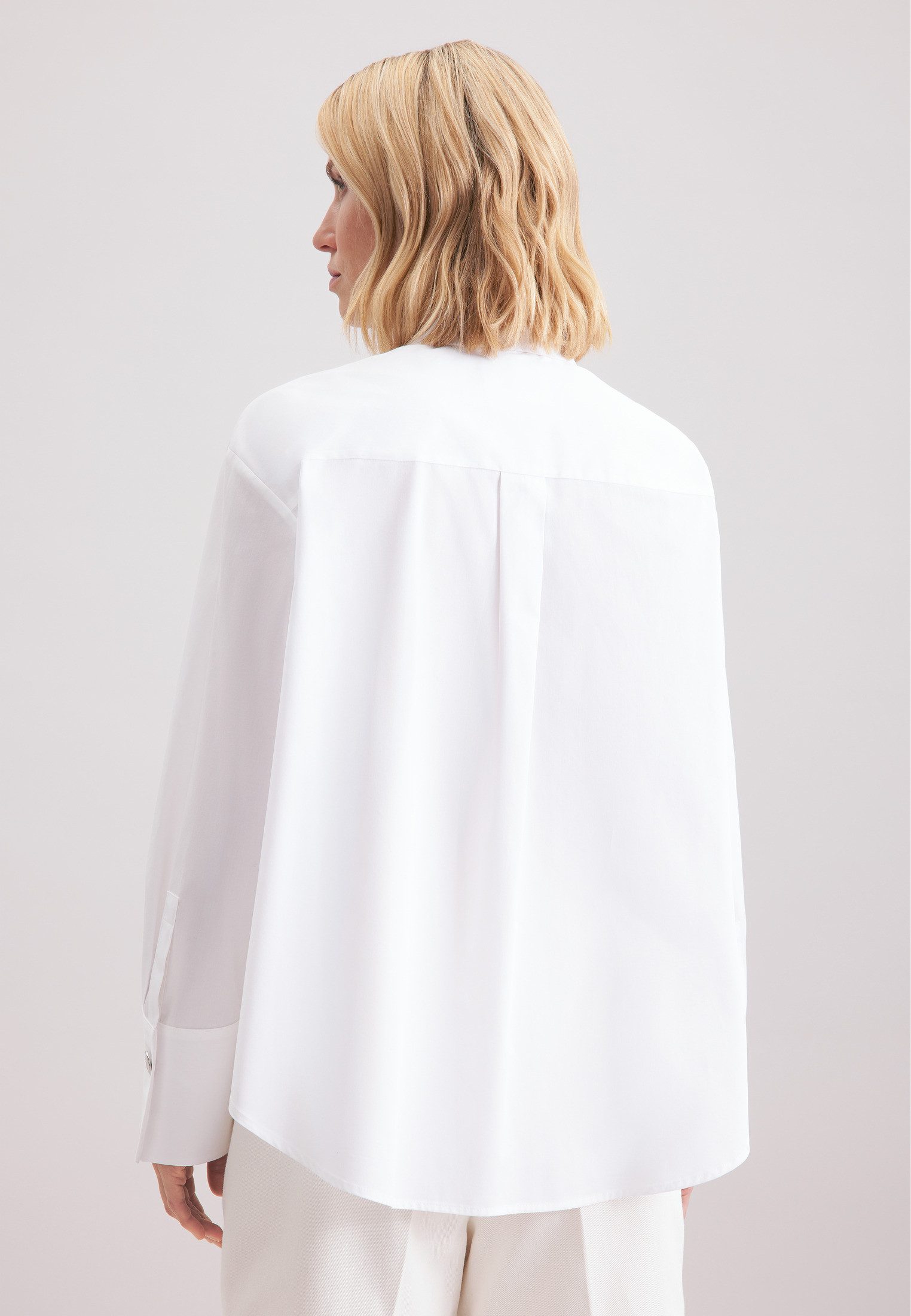 seidensticker Overhemdblouse Zwarte roos Lange mouwen kraag uni
