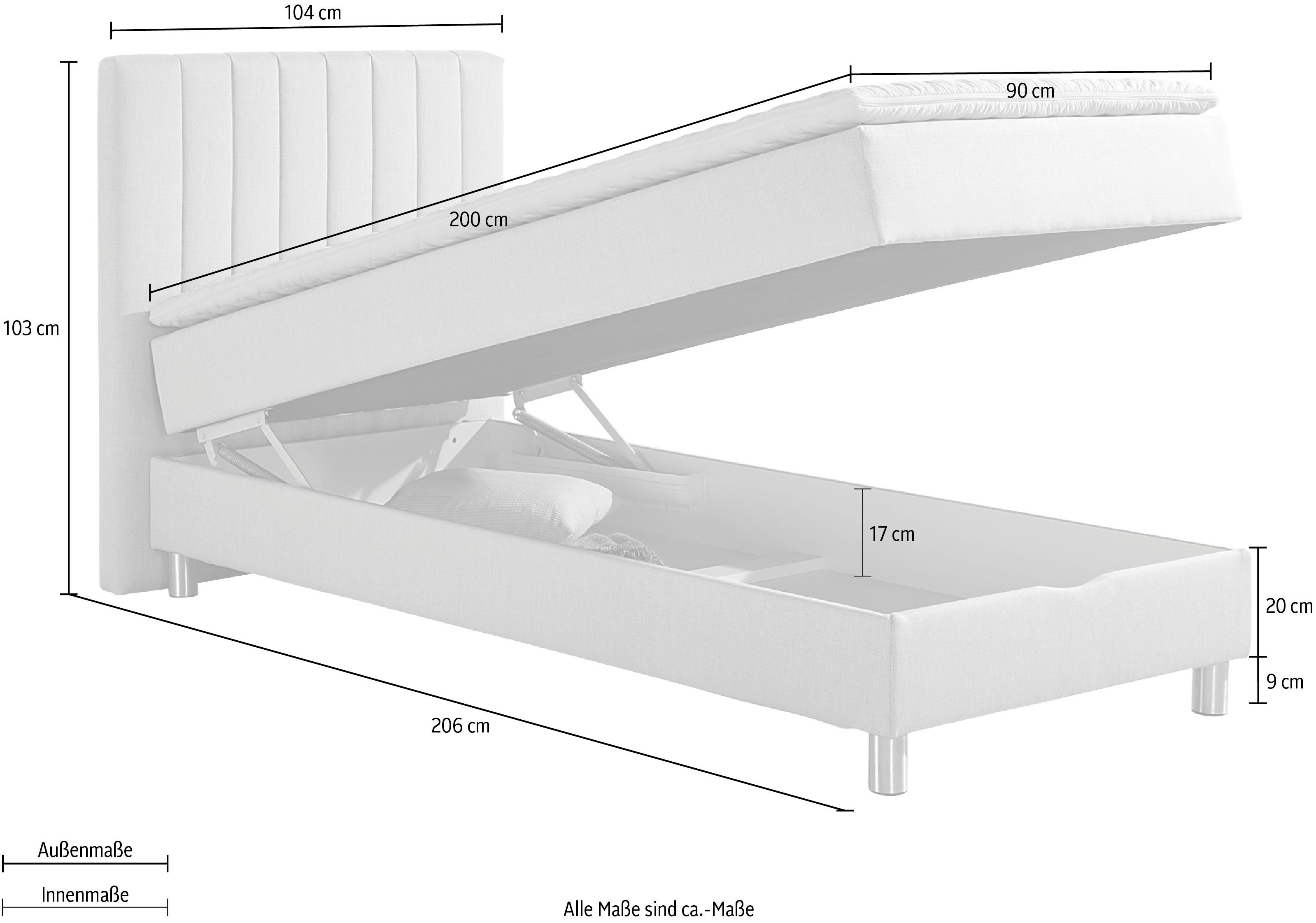 Maintal Boxspring met bedkist en topmatras van koudschuim