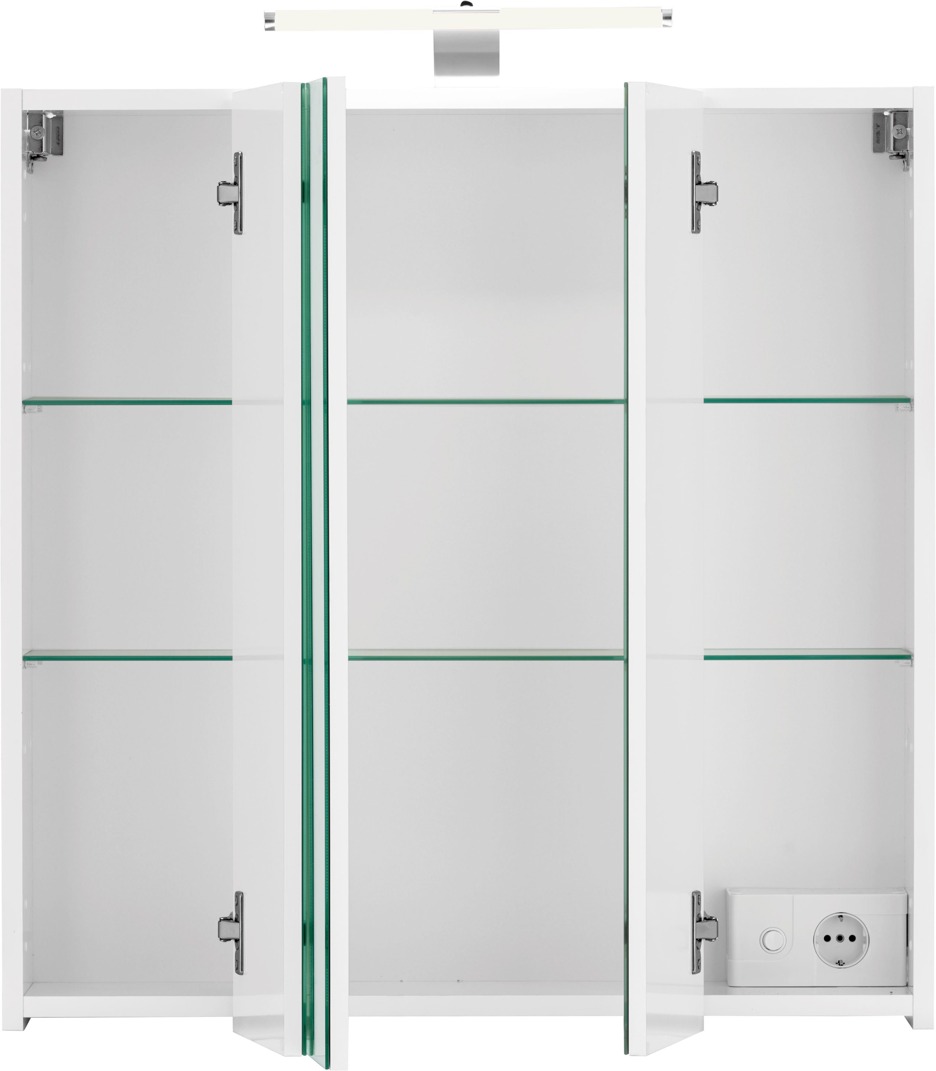 Schildmeyer Spiegelkast LAGONA Breedte 70 cm, 3-deurs, ledverlichting, schakelaar-/stekkerdoos