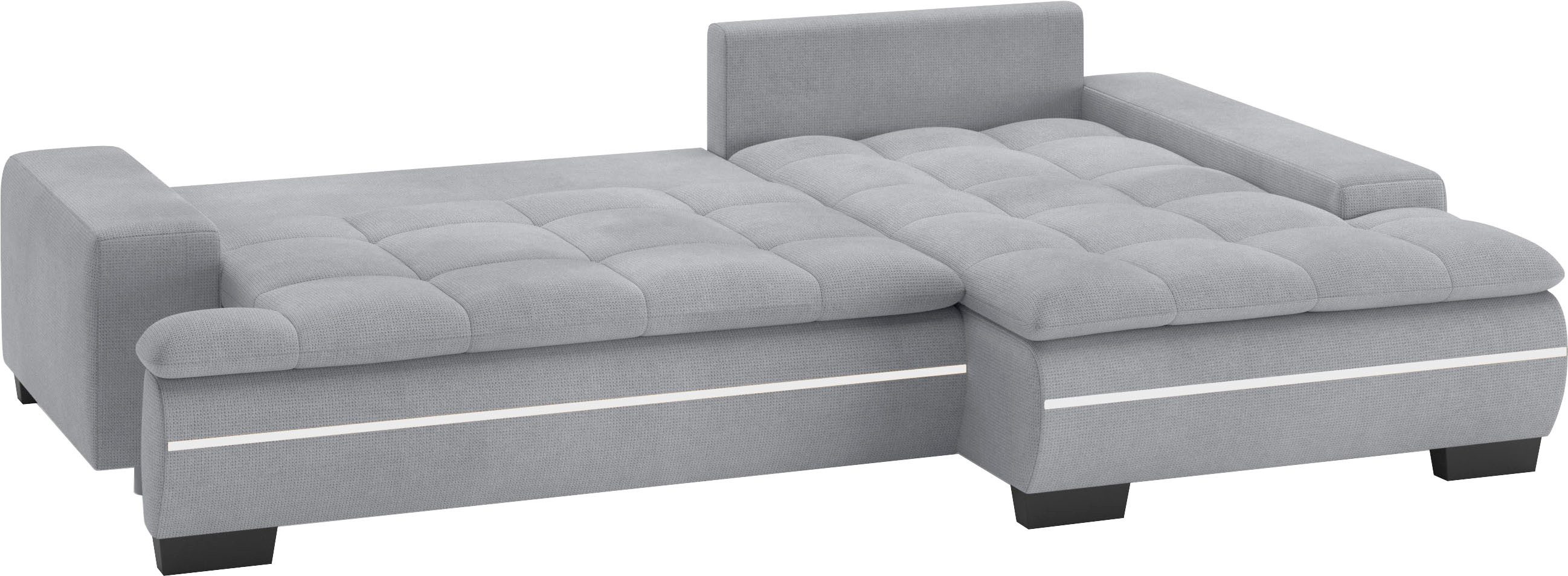 Mr. Couch Hoekbank Haiti II, L-vorm RGB-LED verlichting, optioneel met koudschuim, bed, bedlade