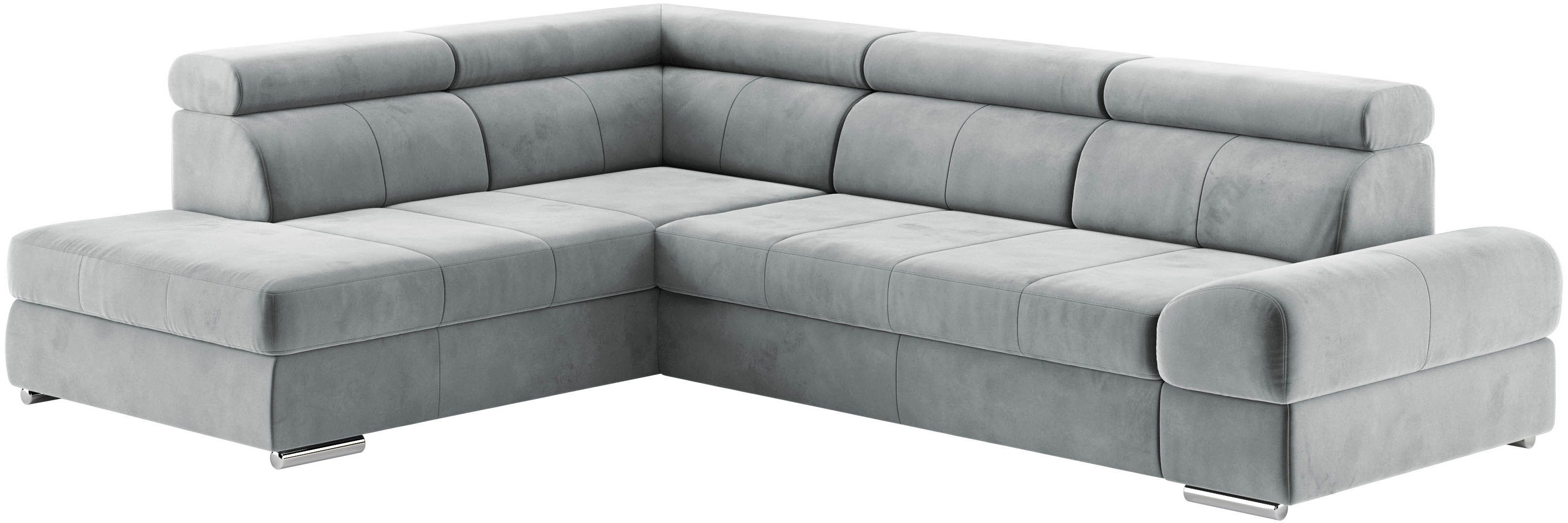 sit&more Hoekbank Broadway L-vorm met verstelbare hoofdsteunen, naar keuze met slaapfunctie