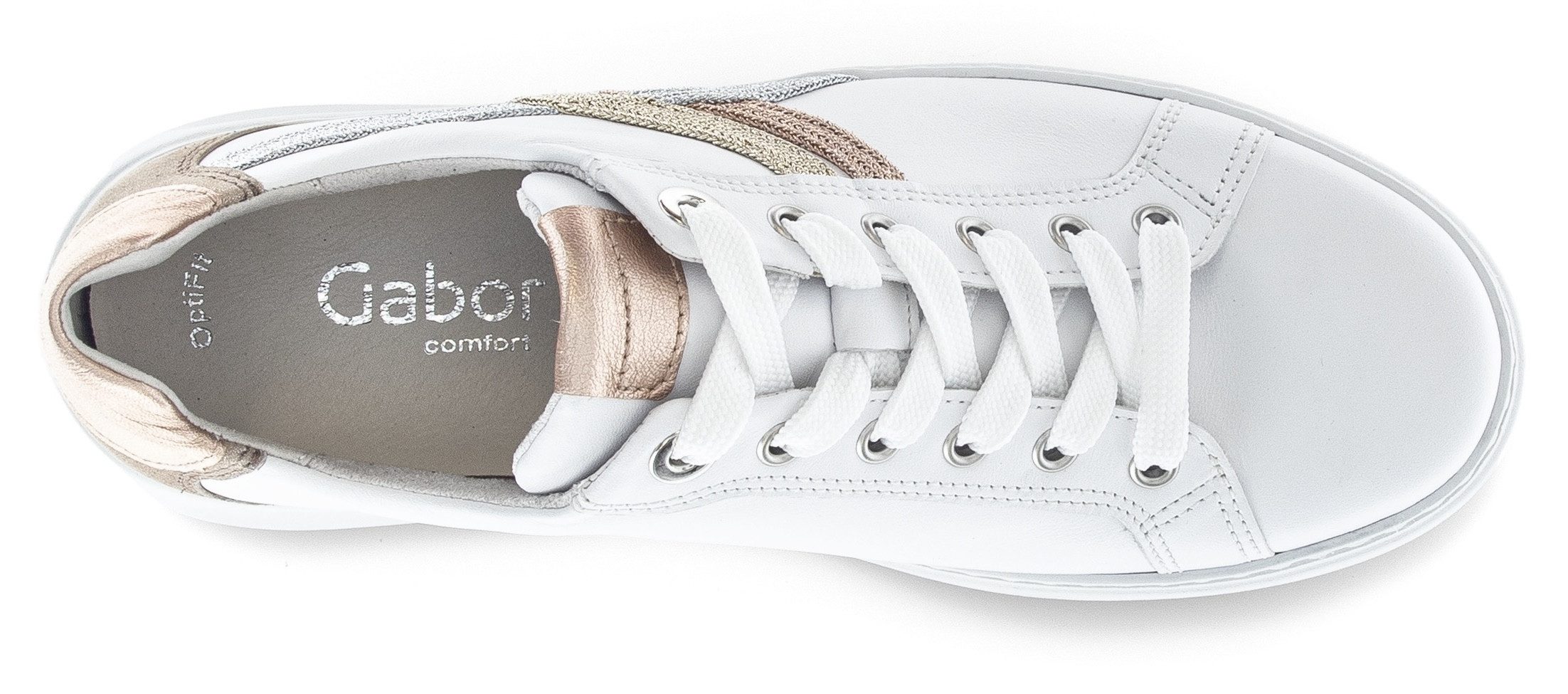Gabor Plateausneakers Florence , vrijetijdsschoen, lage schoen, veterschoen, contrastafwerking, breedte g (=breed)