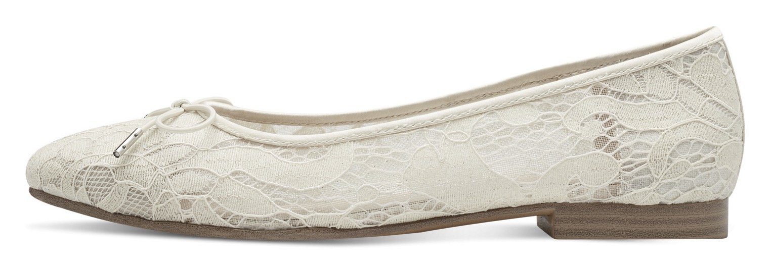 Tamaris Ballerina's , feestdagsschoen, trouwschoen met modieuze sierstrik