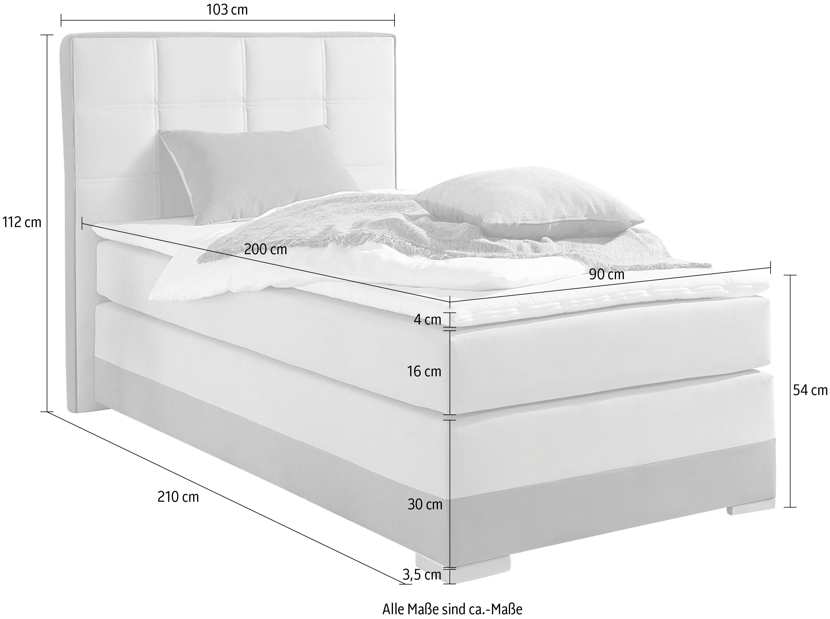 INOSIGN Boxspring inclusief topmatras en tweezijdig te gebruiken kussen