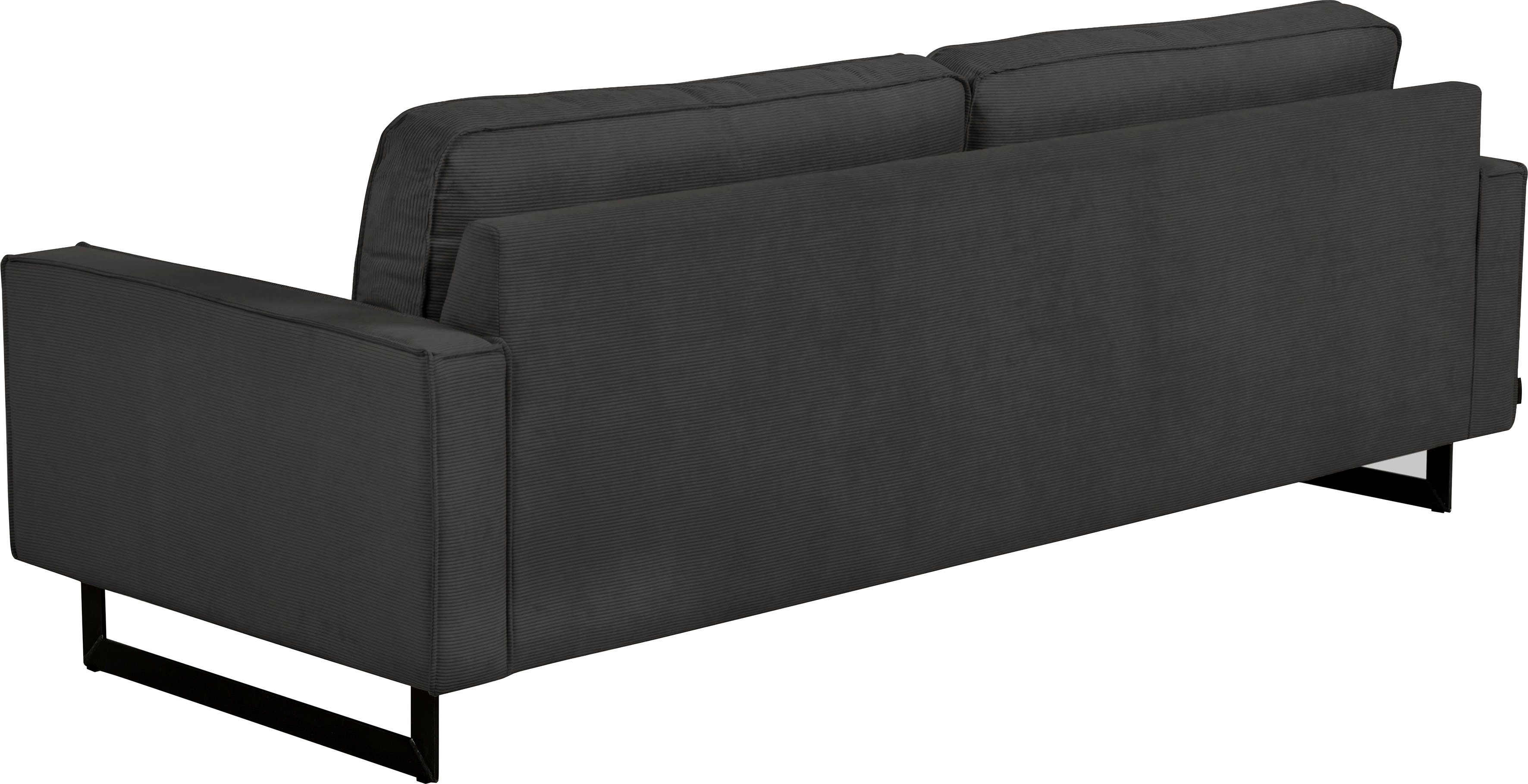 Places of Style 3-zitsbank Pinto Maxi-uitvoering, met opstaande naad en metalen poten, ook met cord overtrekstof