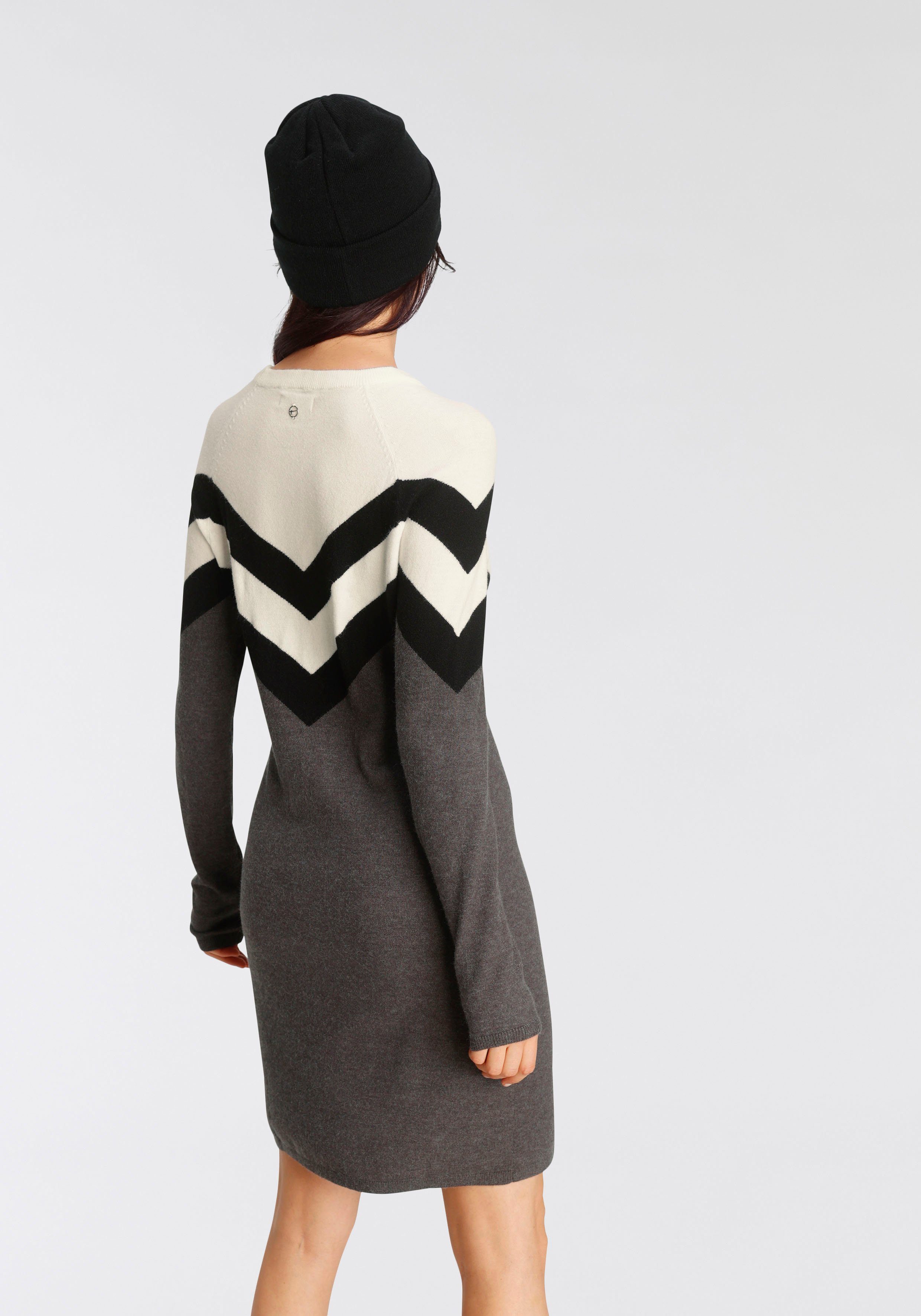 Tamaris Gebreide jurk casual look, van katoenmix, lange raglanmouwen