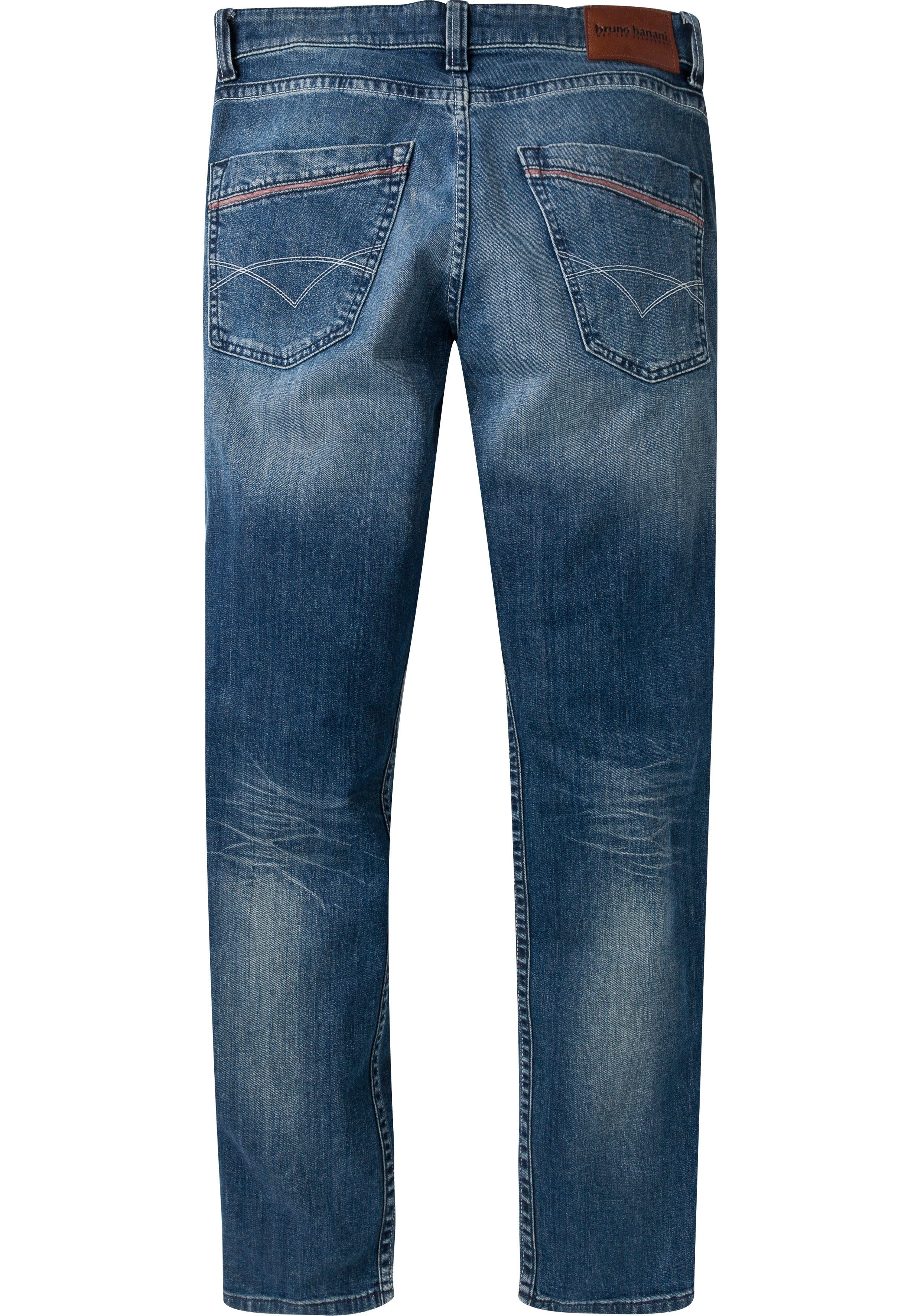 Bruno Banani Straight jeans Dylan rechte pasvorm, used-wassing, lage taille