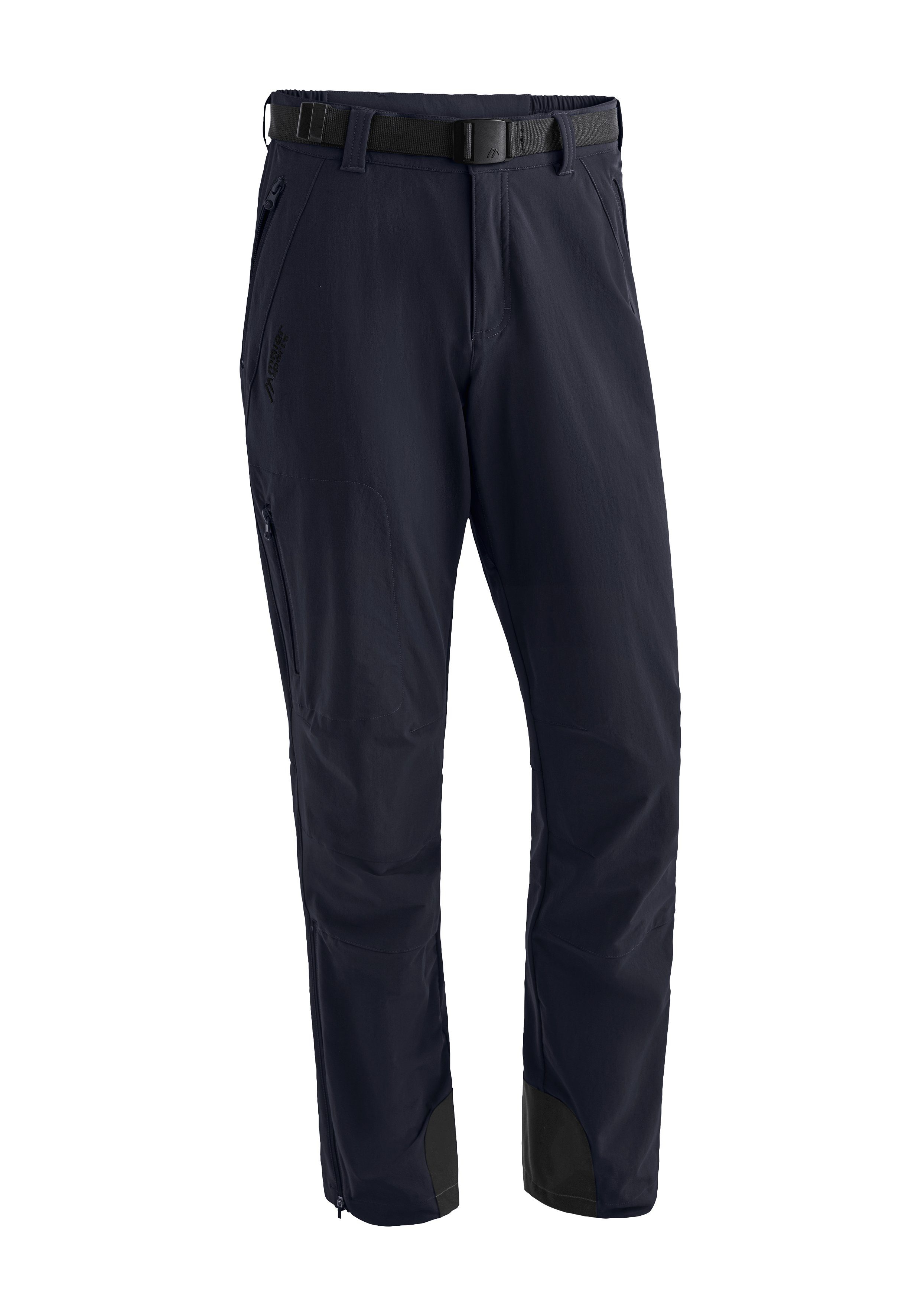 Maier Sports Functionele broek Naturno Heren outdoorbroek, robuuste trekkingbroek, 3 zakken en riem heren broeken maat 50-kort blauw
