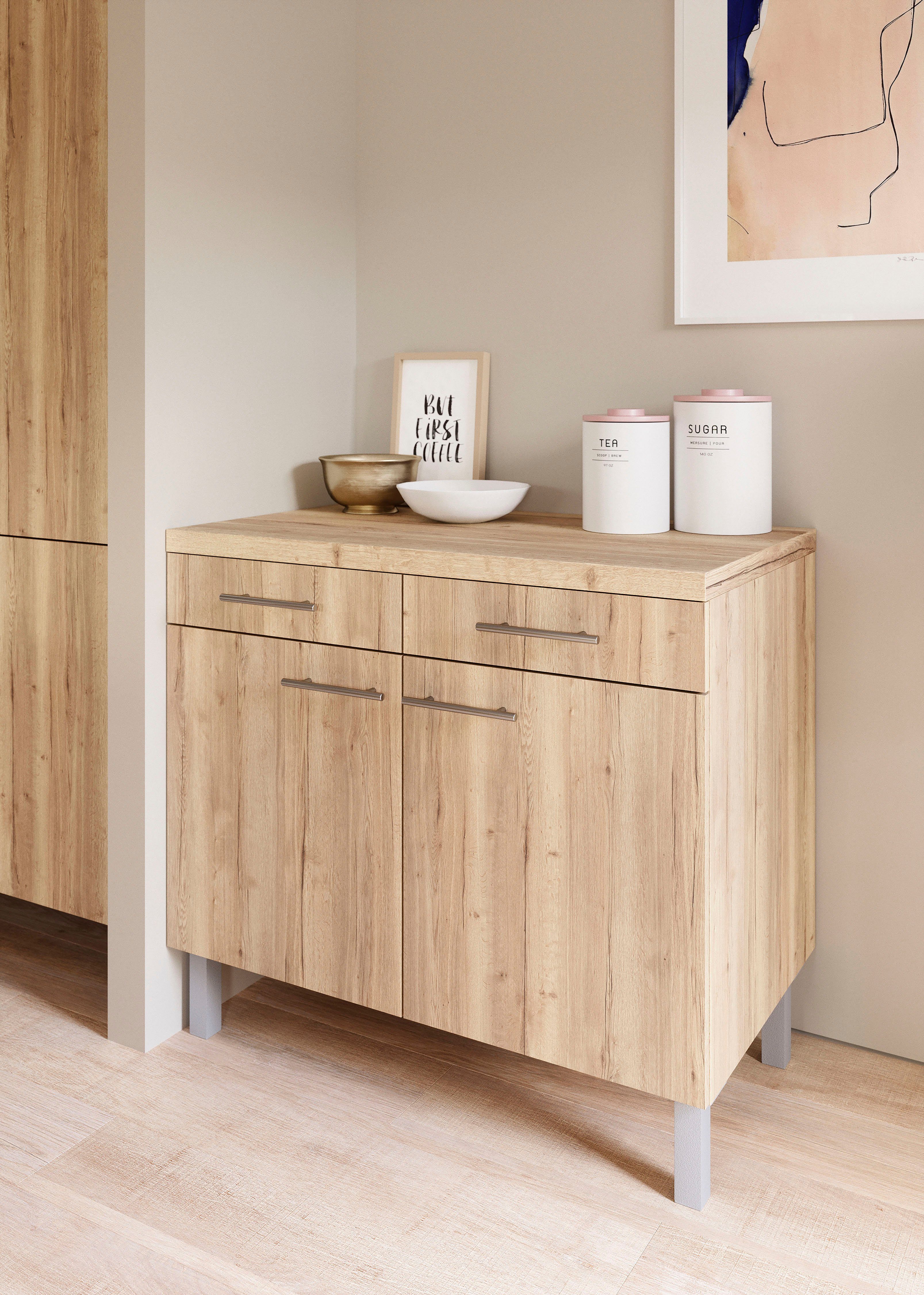 OPTIFIT Onderkast Breedte 100 cm, 2 deuren, 2 laden