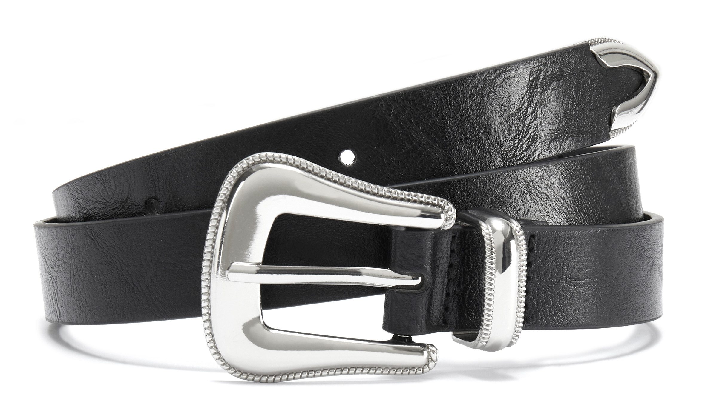 Lascana Heupriem Broekriem Sluiting in westernlook, cowboyriem, voor broeken, jeans & jurken dames kettingriemen maat 105 zwart