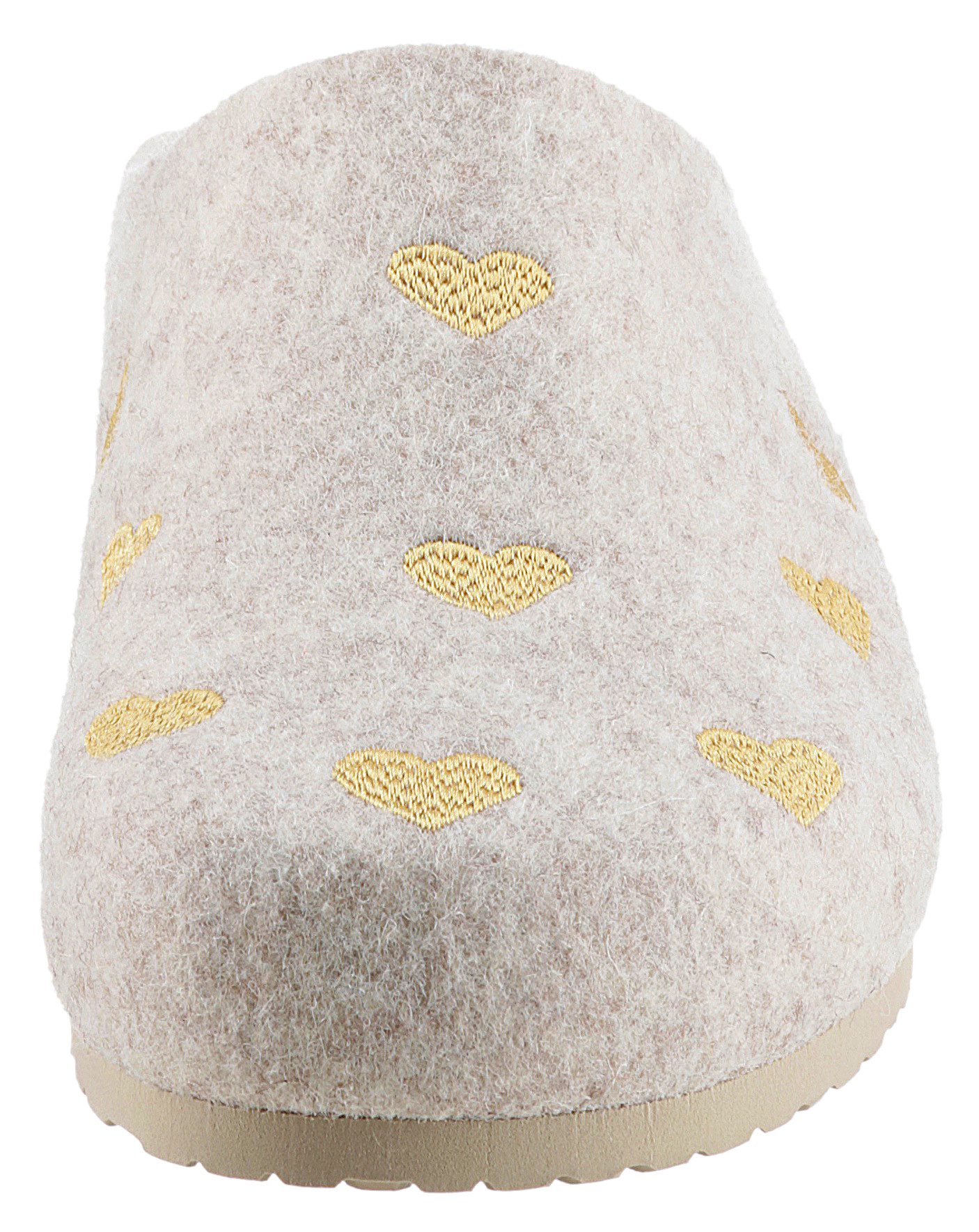 BIO Life Clogs Panal pantoffel, homeslipper met hartjes-borduring