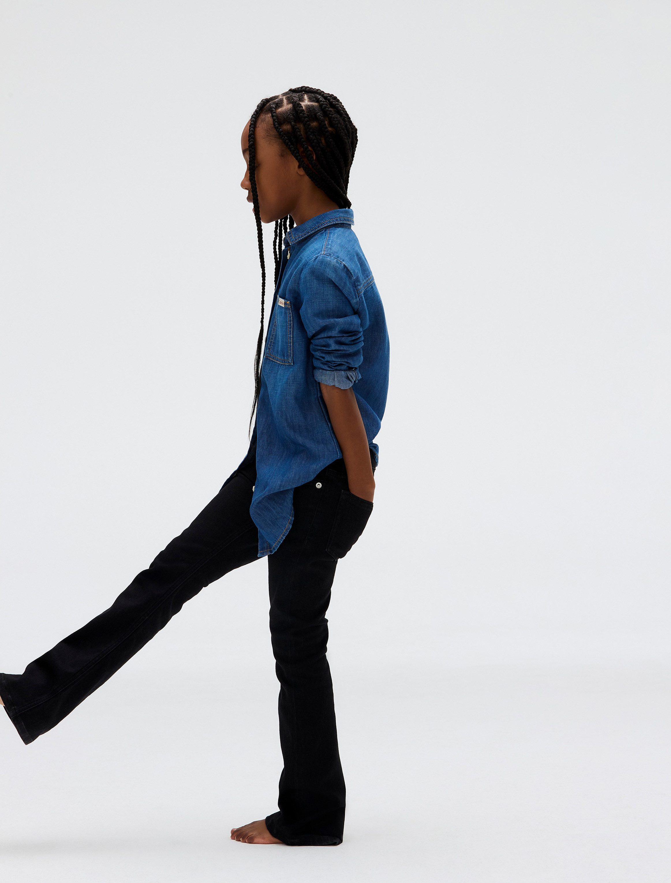Calvin Klein Wijd uitlopende jeans Mr Flare Ess Black Str Denim voor kinderen tot 16 jaar en met logo-patch