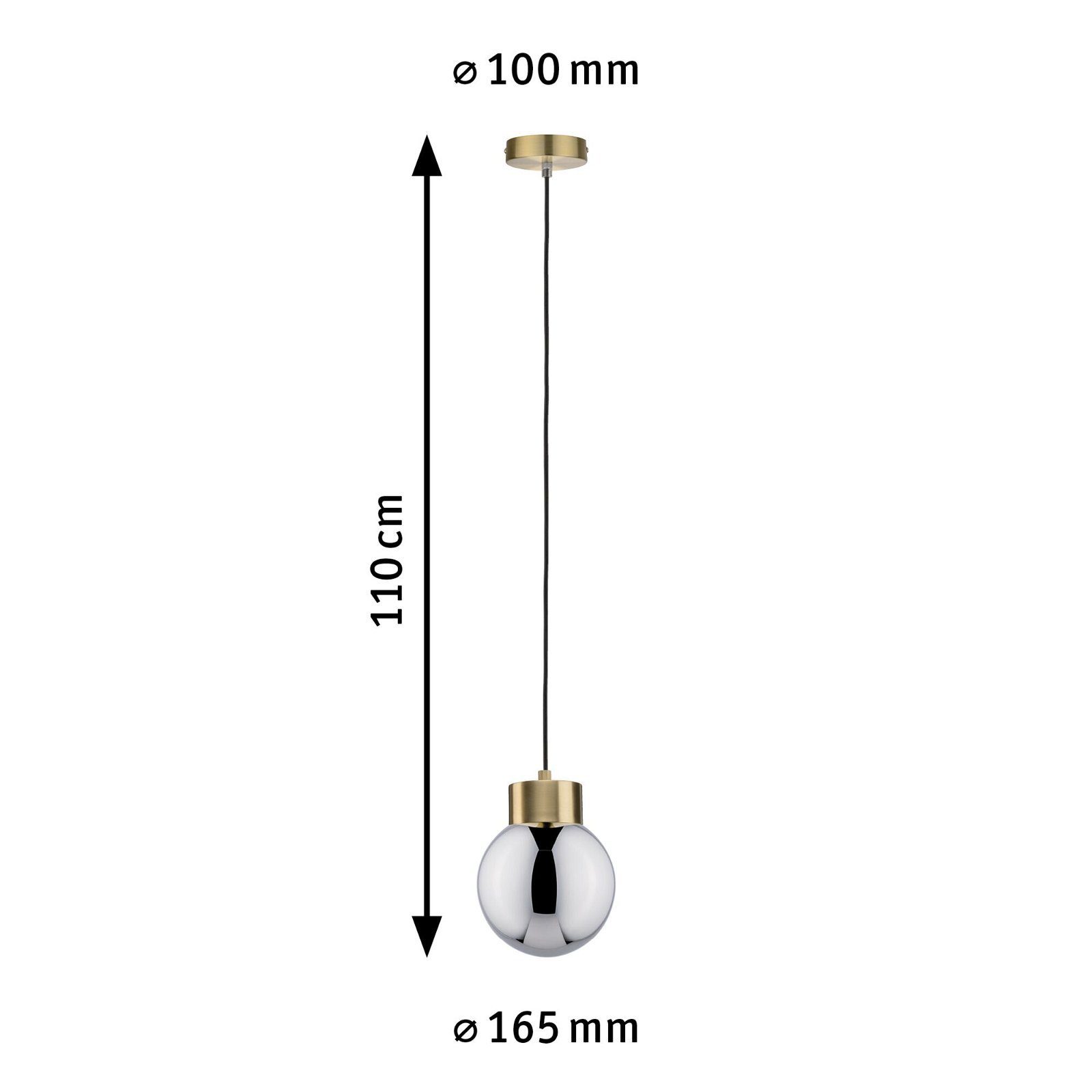 Paulmann Hanglamp Neordic Linja max. 1x20W Rookglas/Geborsteld messing 230V (1 stuk)
