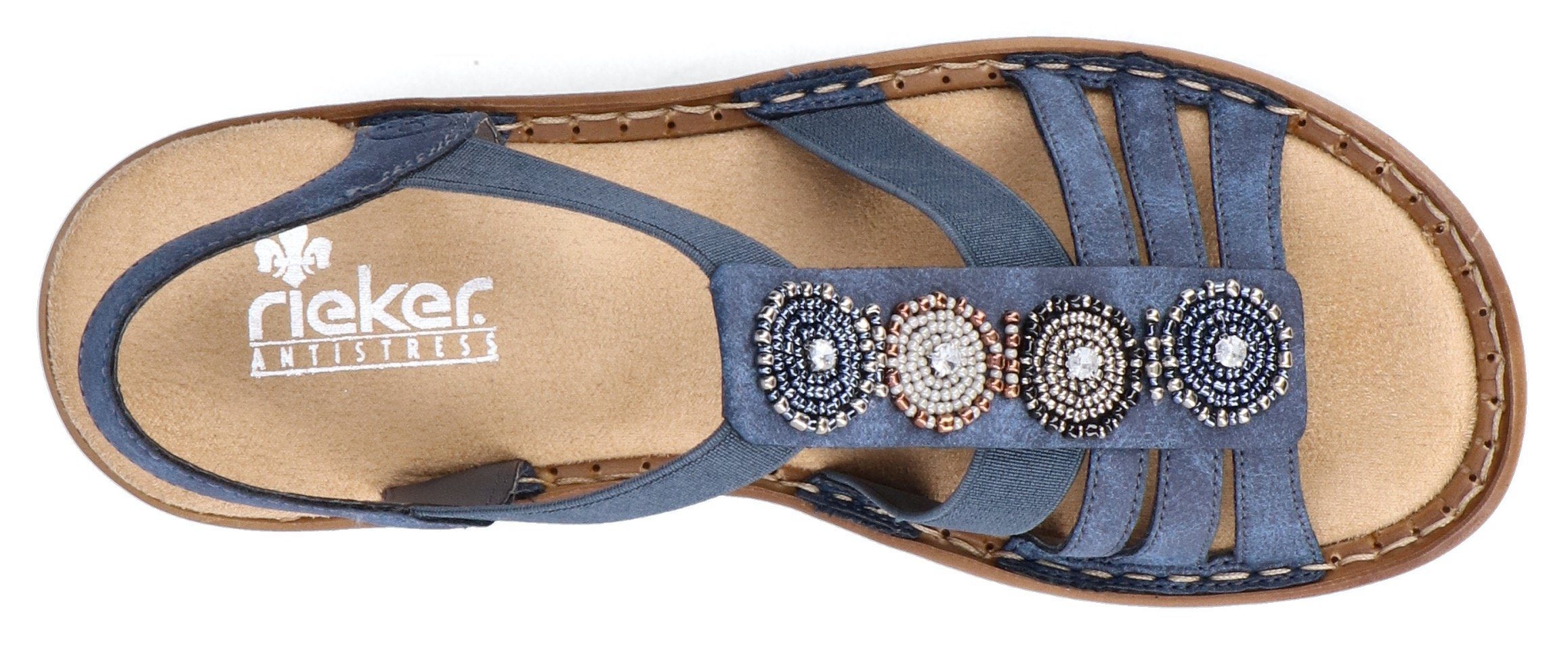 Rieker Sandalen zomerschoen, sandaal, sleehak, met decoratieve parels