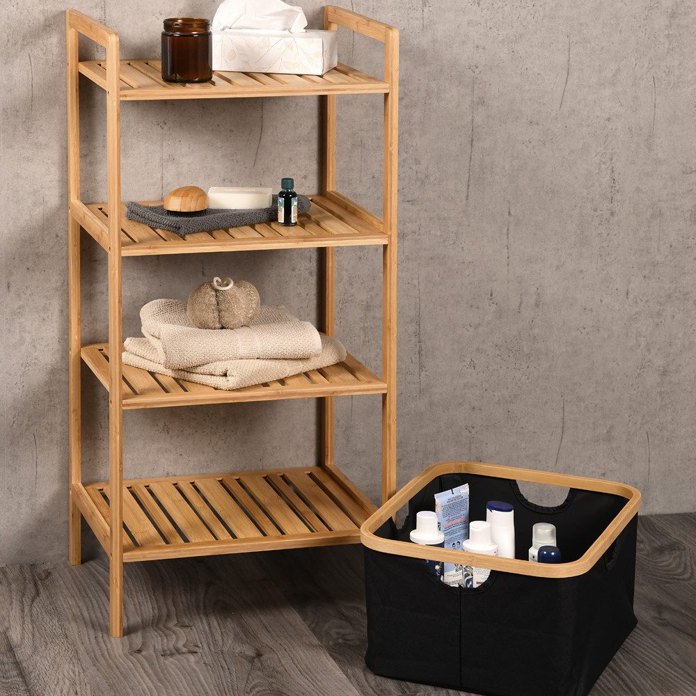 KESPER for kitchen & home Stellingkast Rek met mand, bamboe, FSC (1 stuk)