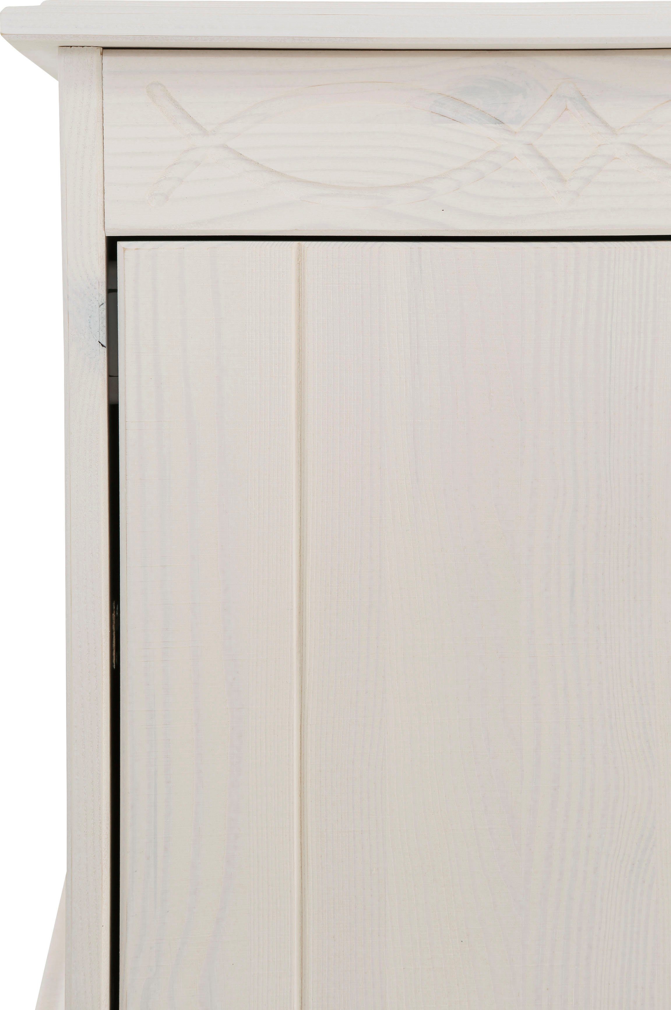 Home affaire Schoenenbank Indra van massief dennenhout, fsc®, breedte 90 cm, discreet ornament