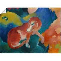 artland artprint rode hond. 1911 in vele afmetingen  productsoorten -artprint op linnen, poster, muursticker - wandfolie ook geschikt voor de badkamer (1 stuk) multicolor