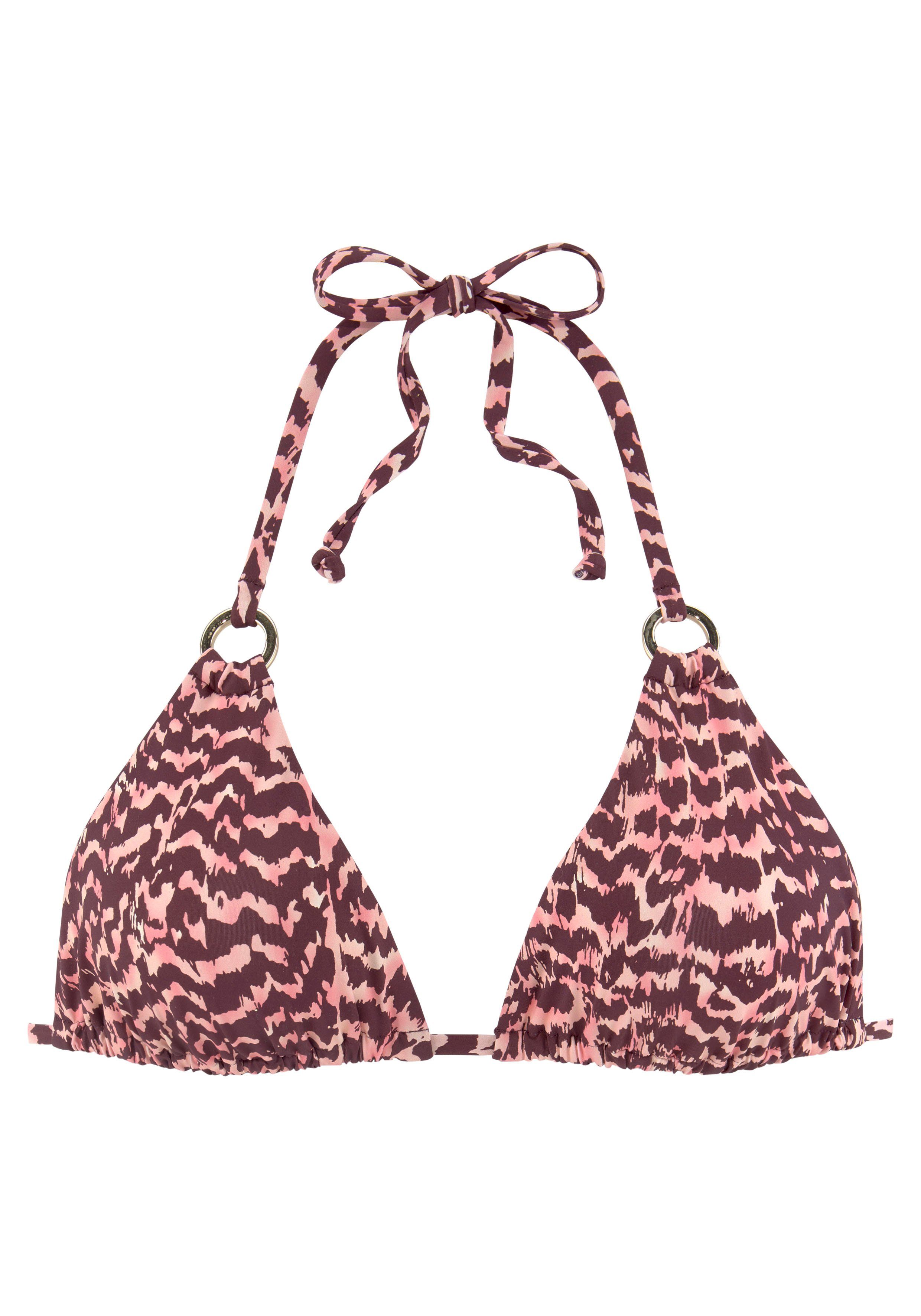 Lascana Triangel-bikinitop Holly met goudkleurige sierringen