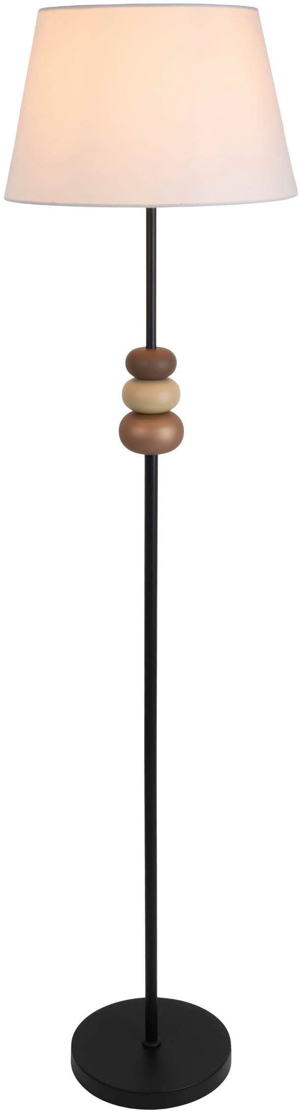 näve Staande lamp Elina H: 155cm, stoffen kap wit, E27 max. 40W, snoer 180cm zwart (1 stuk)