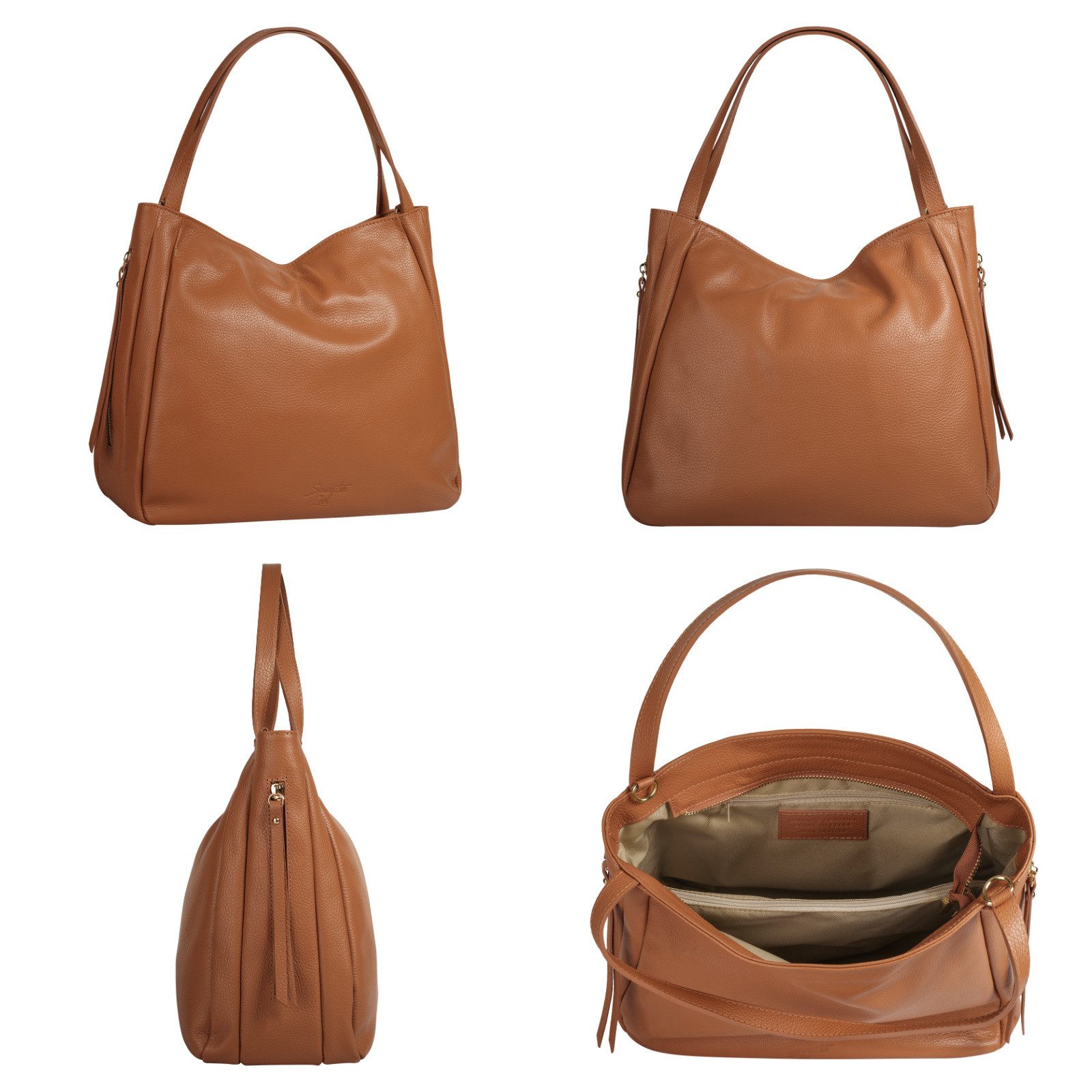 Samantha Look Schoudertas echt leer, made in italy