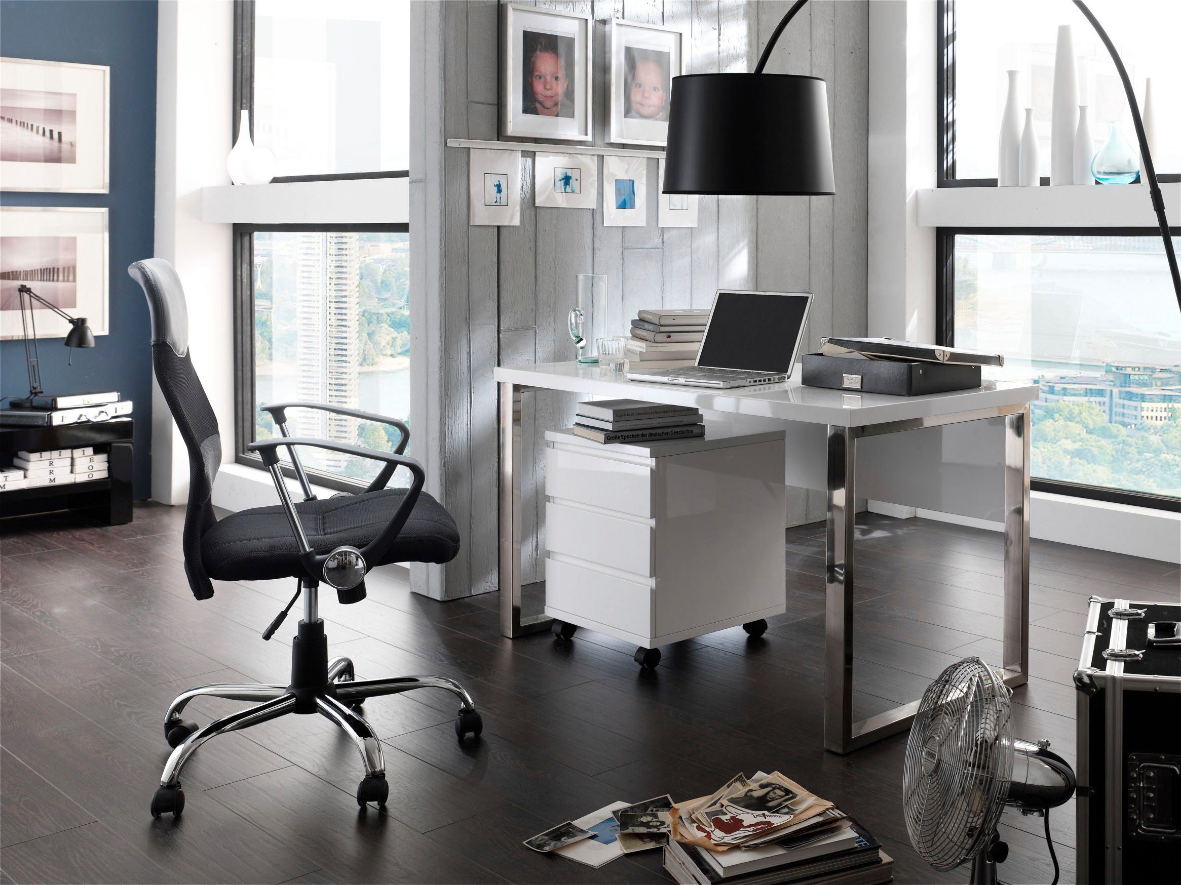 MCA furniture Bureau Sydney hoogglans-wit, breedte 140 cm