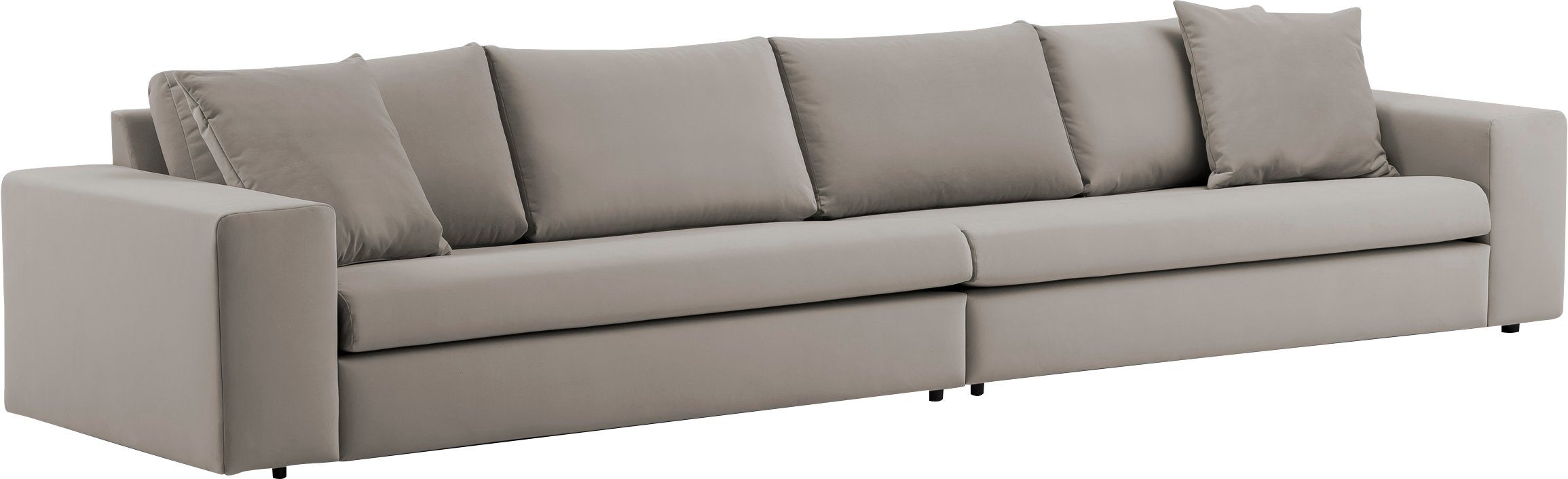 andas 4-zitsbank SLEETLAND XXL in fluweel of vintage lederlook