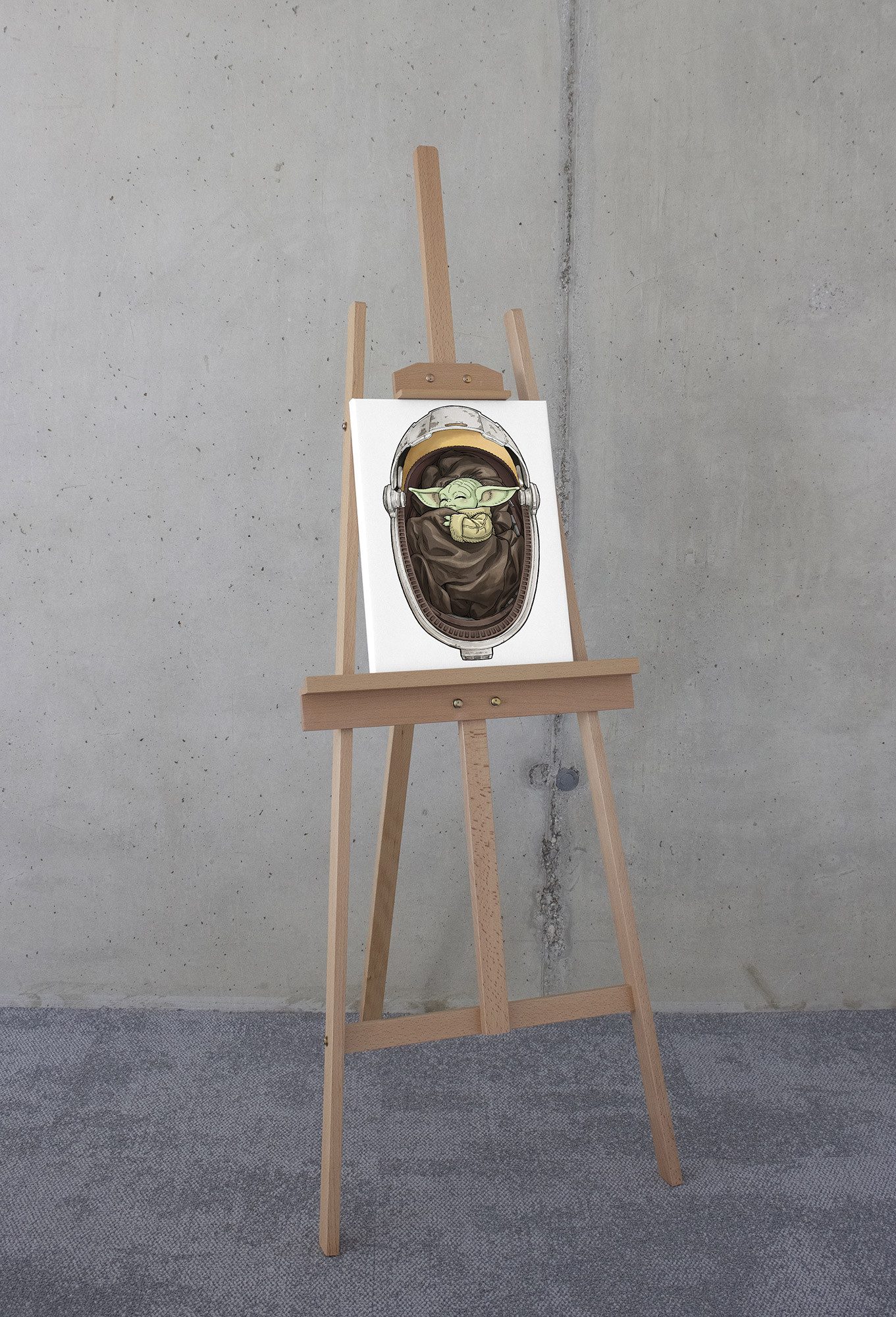 Komar Artprint op linnen Star Wars The Mandalorian Grogu Sleeping 300 x 280 cm (breedte x hoogte) - behang, vlies, woonkamer, slaapkamer (1 stuk)