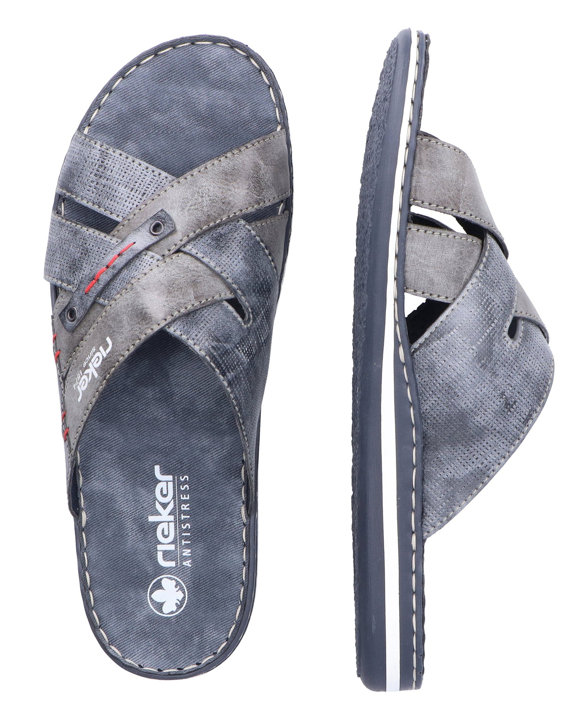 Rieker Slippers , zomerschoen, slippers, badschoen met gekruiste bandages