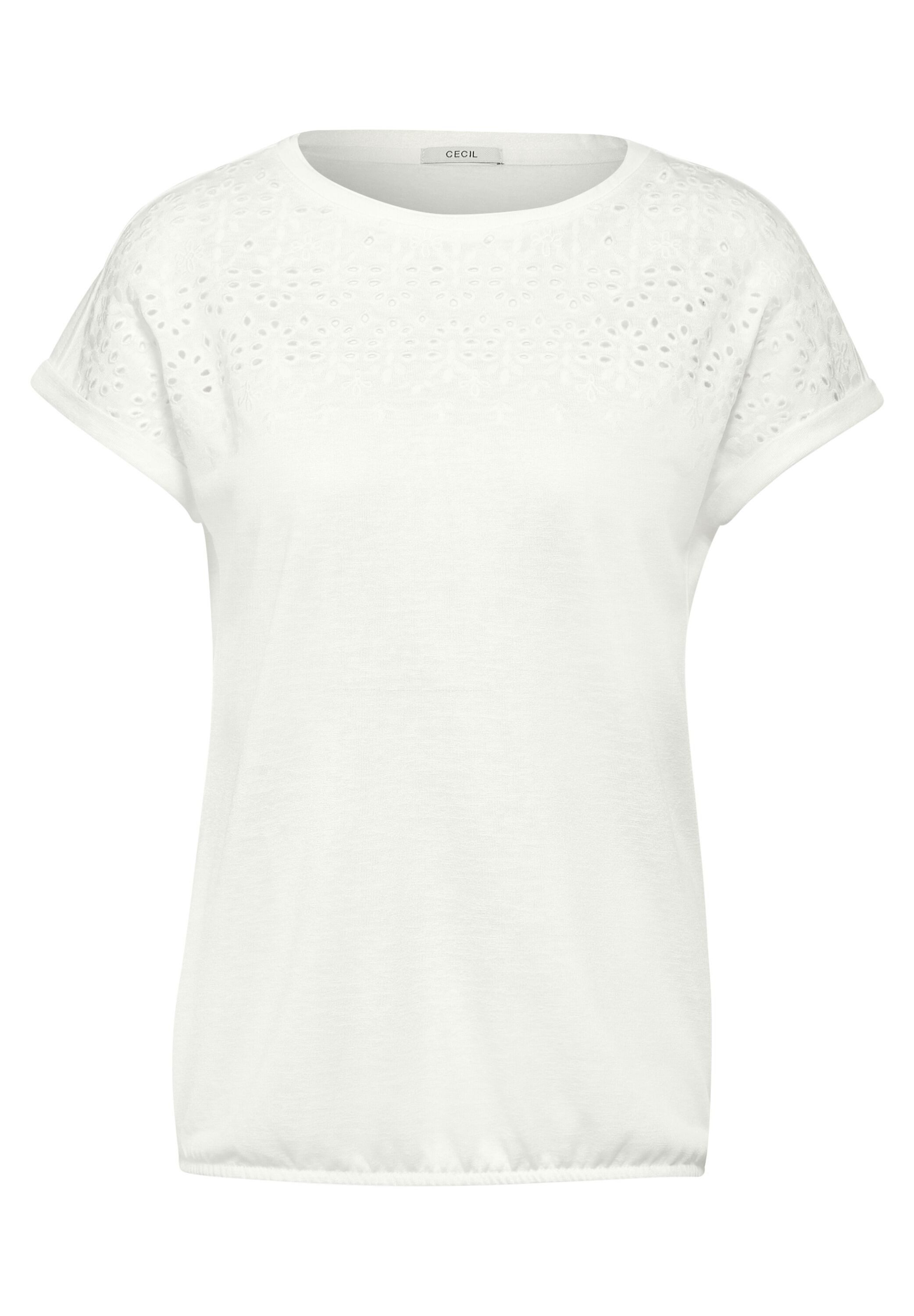Cecil Shirt met korte mouwen met broderie anglaise