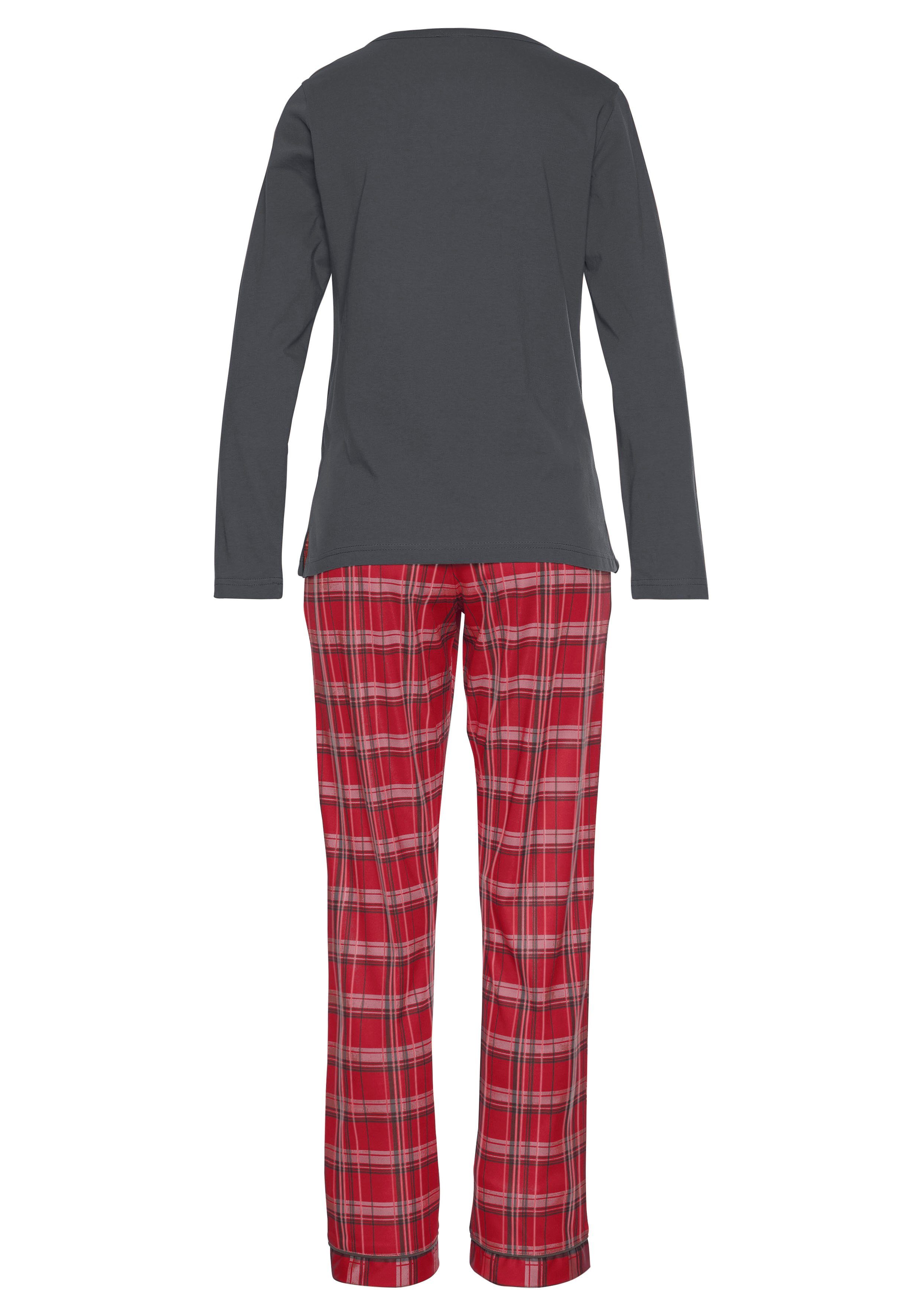 H.I.S Pyjama met geruite pyjamabroek (2-delig, 1 stuk)