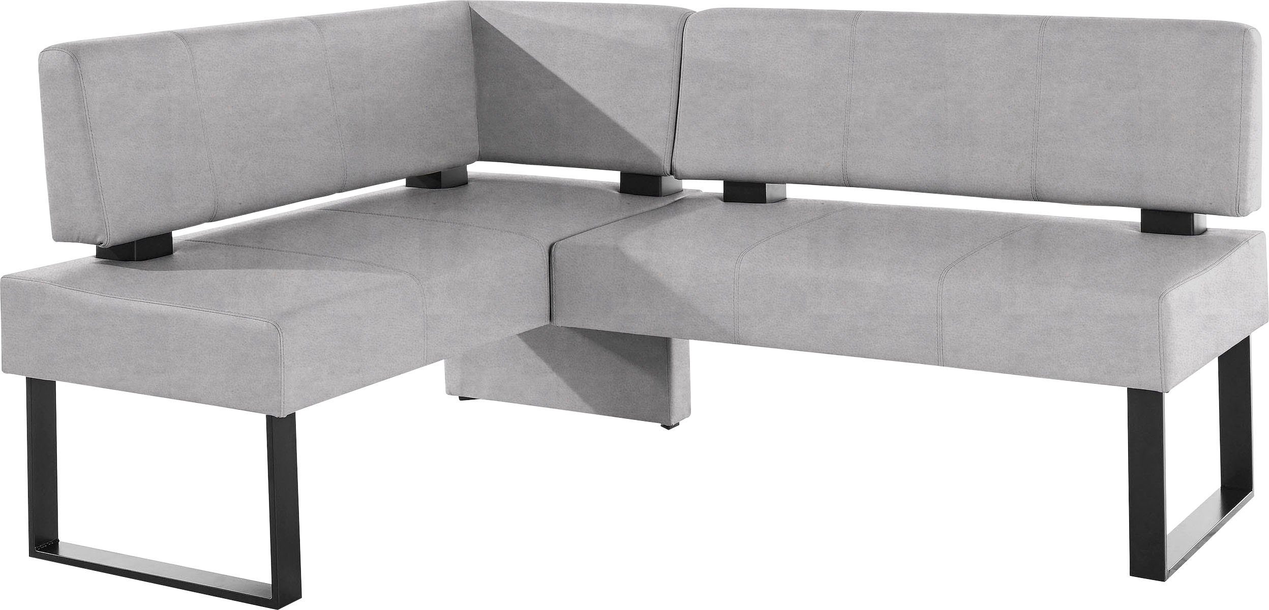 Home affaire Hoekbank Oliver met metalen frame, keukenbank verschillende hoezen cord eetkamerbank ottos choice grijs, hoekbanken, Lange zijde rechts,