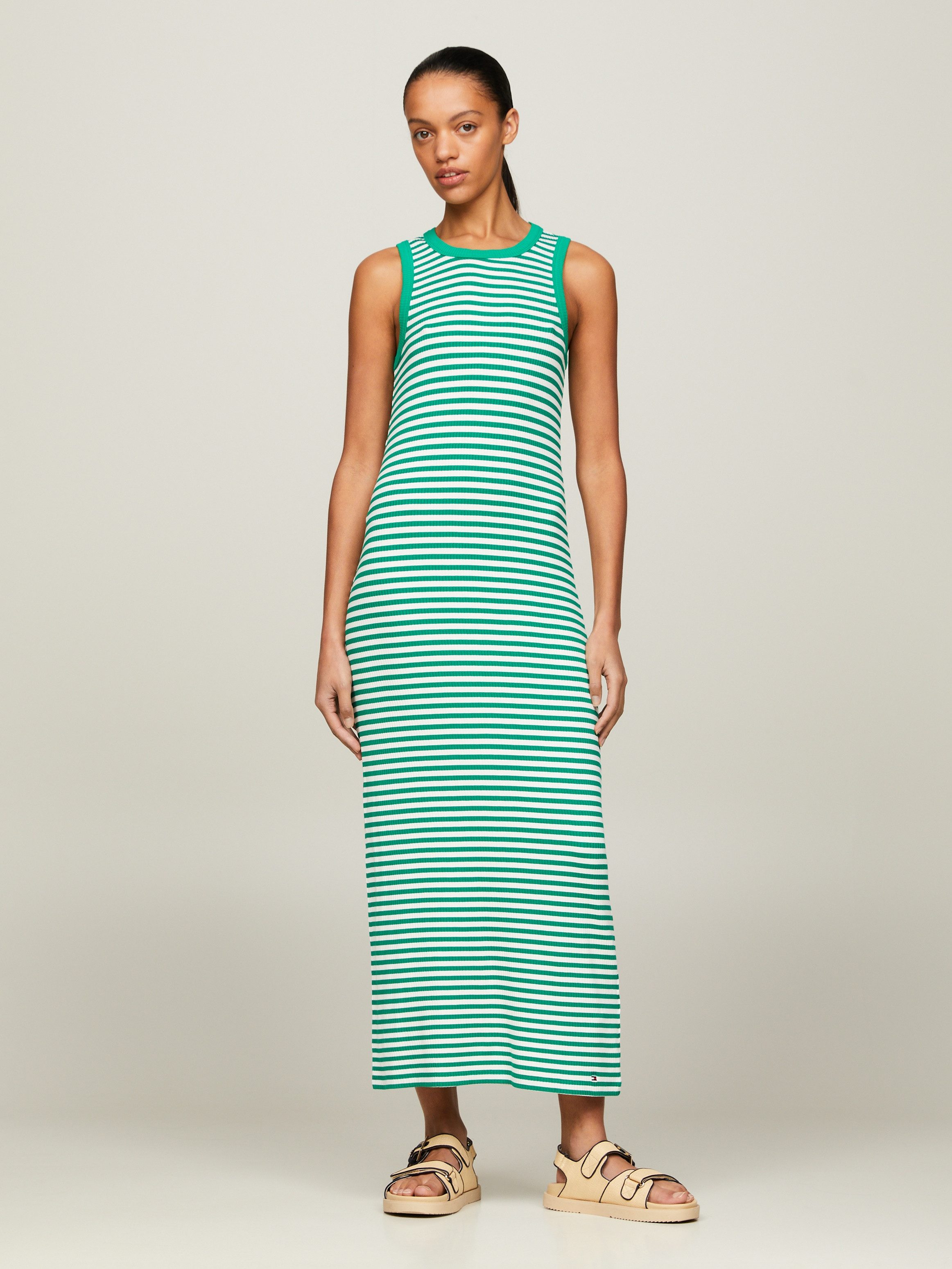 Tommy Hilfiger Midi-jurk SLIM 5X2 STR RIB MIDI DRESS NS