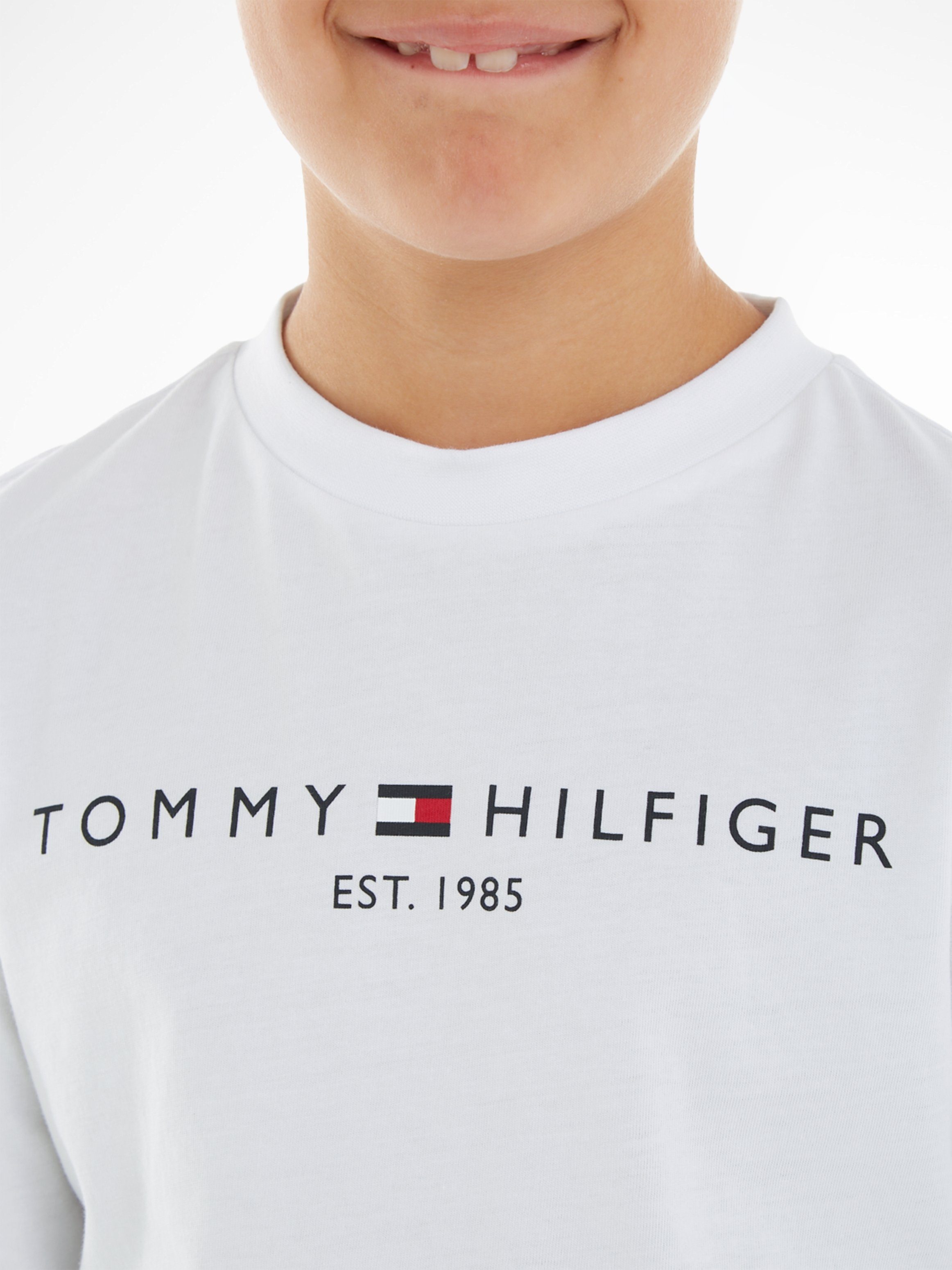 Tommy Hilfiger Shirt met lange mouwen ESSENTIAL TEE L/S met een logo-opschrift