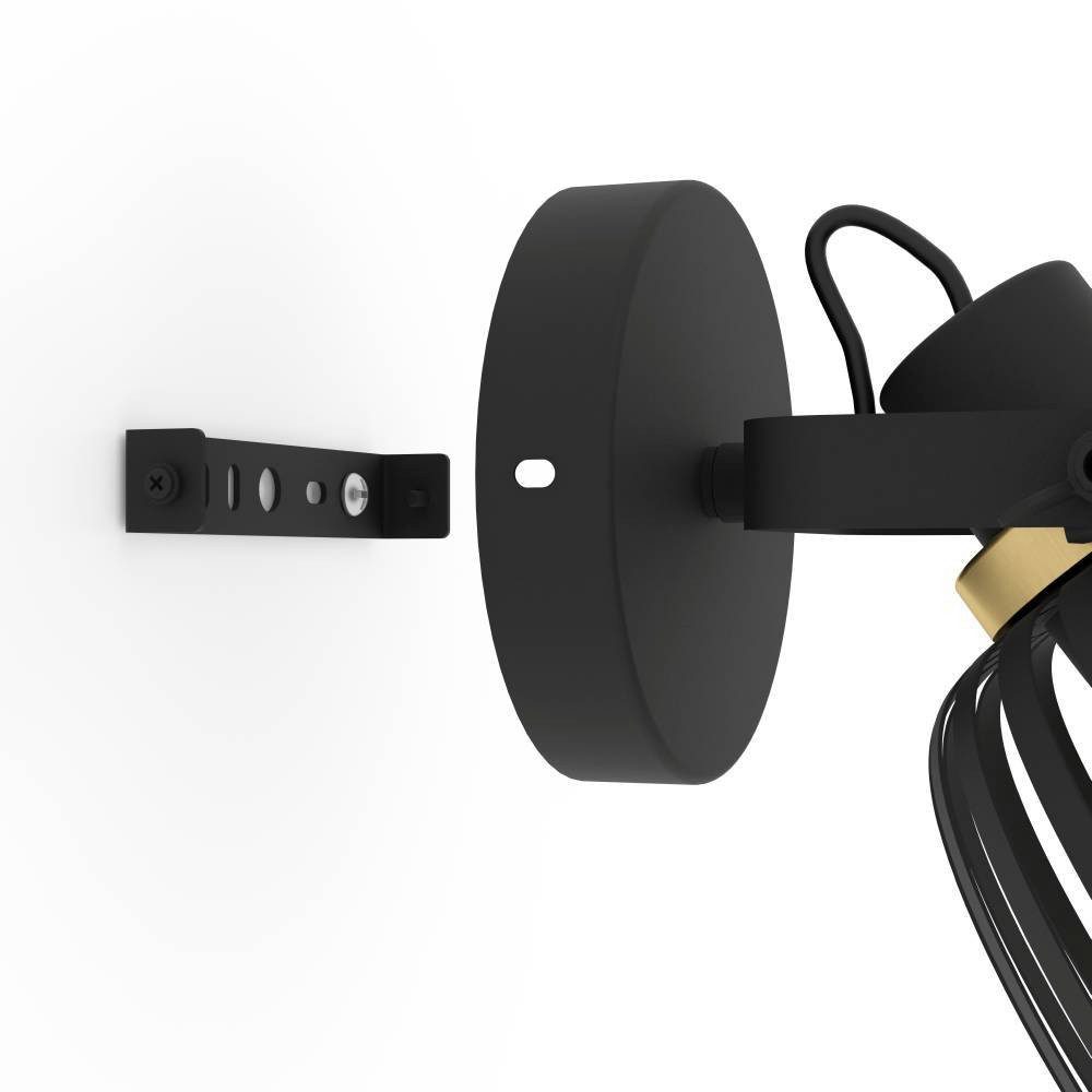 EGLO Plafondspot Girona Wandlamp, wandspot van metaal in zwart en geborsteld messing, E27 (1 stuk)