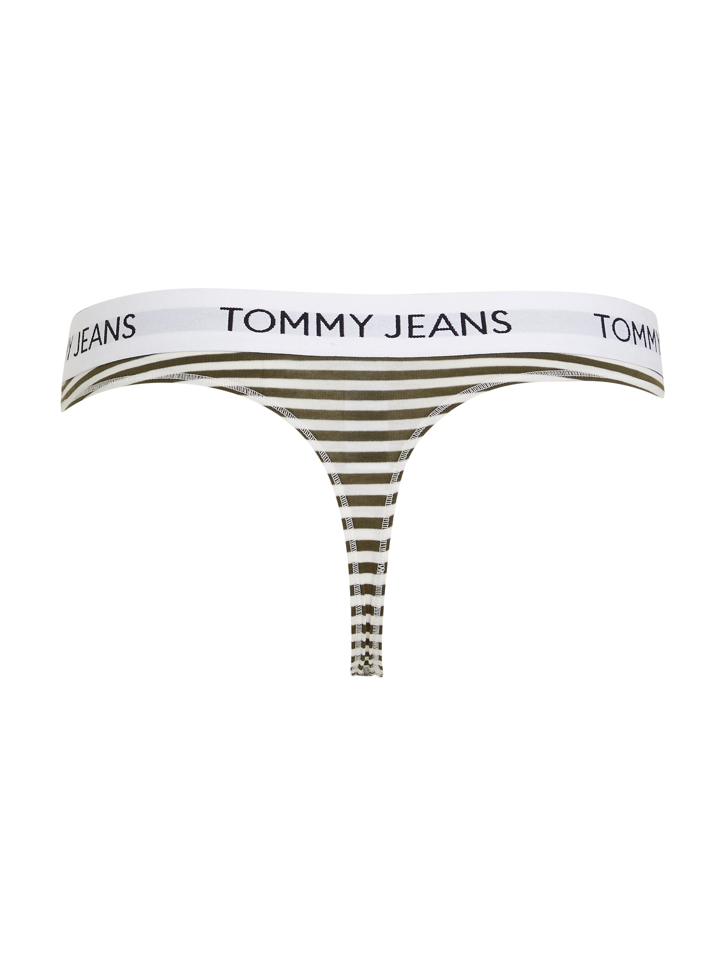 Tommy Hilfiger Underwear Slip THONG PRINT (EXT SIZES) in streeppatroon, logo-inscriptie