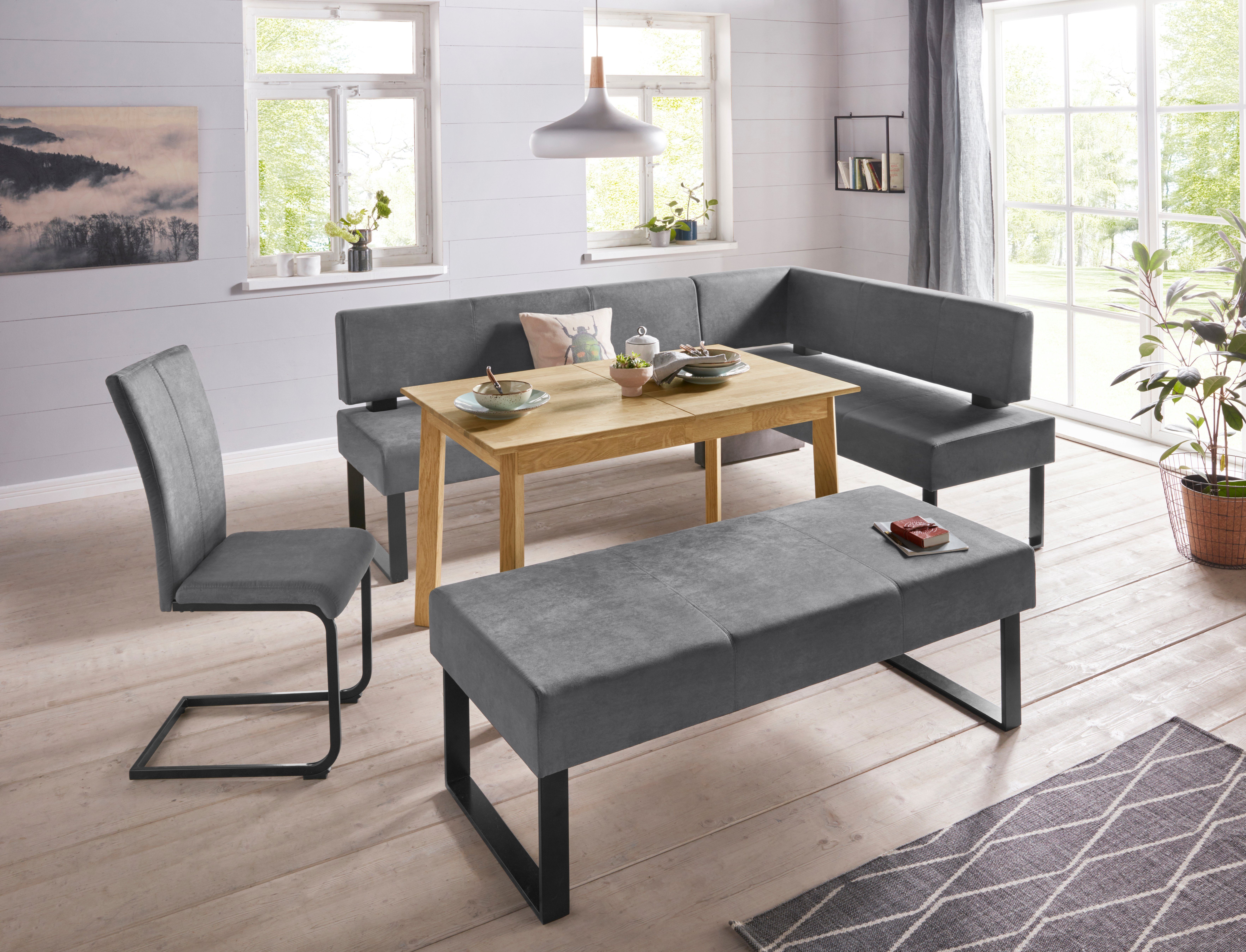 Home affaire Hoekbank Oliver met metalen frame, keukenbank verschillende hoezen cord eetkamerbank ottos choice