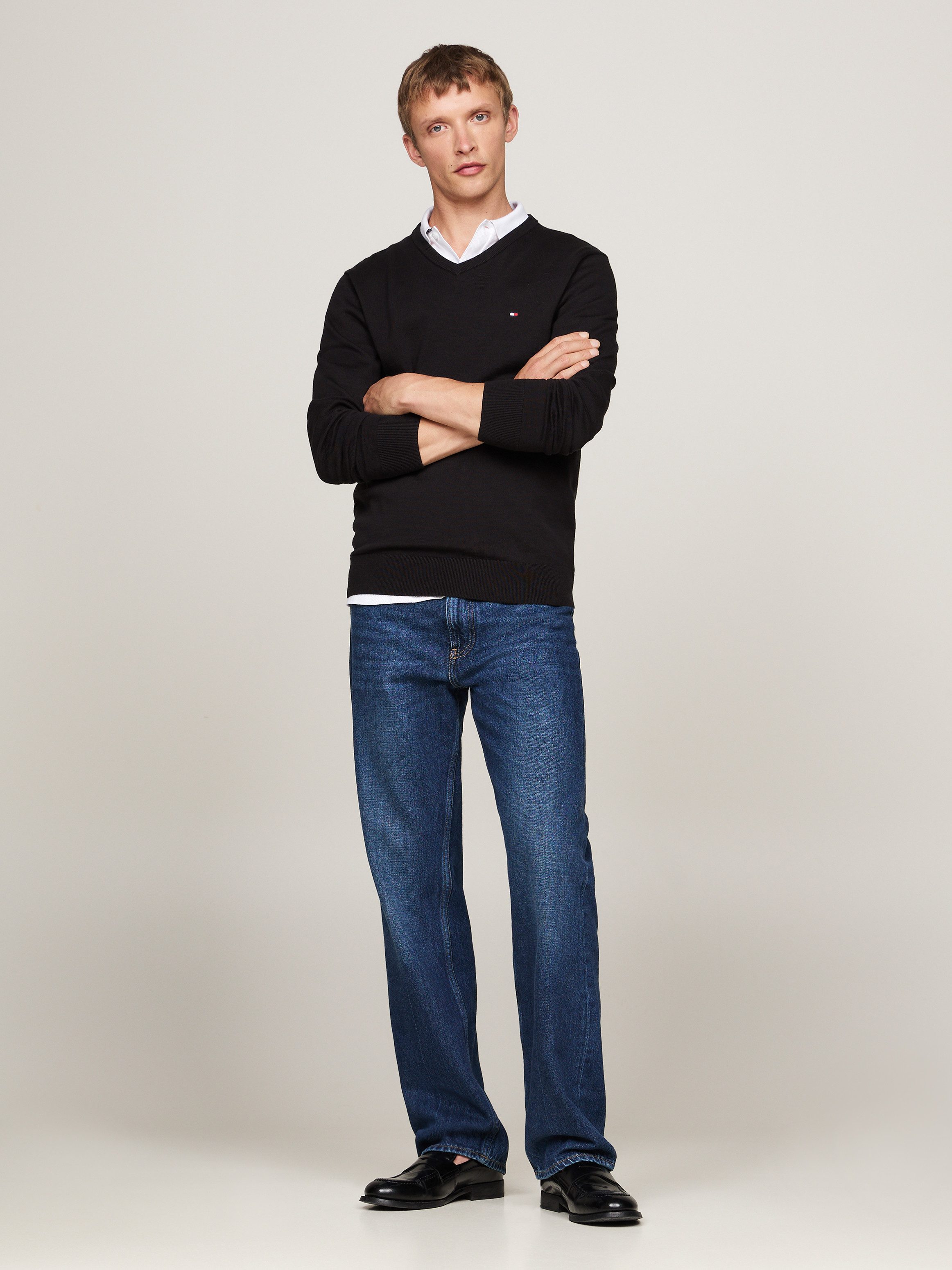 Tommy Hilfiger Gebreide trui ESSENTIAL COTTON V NECK