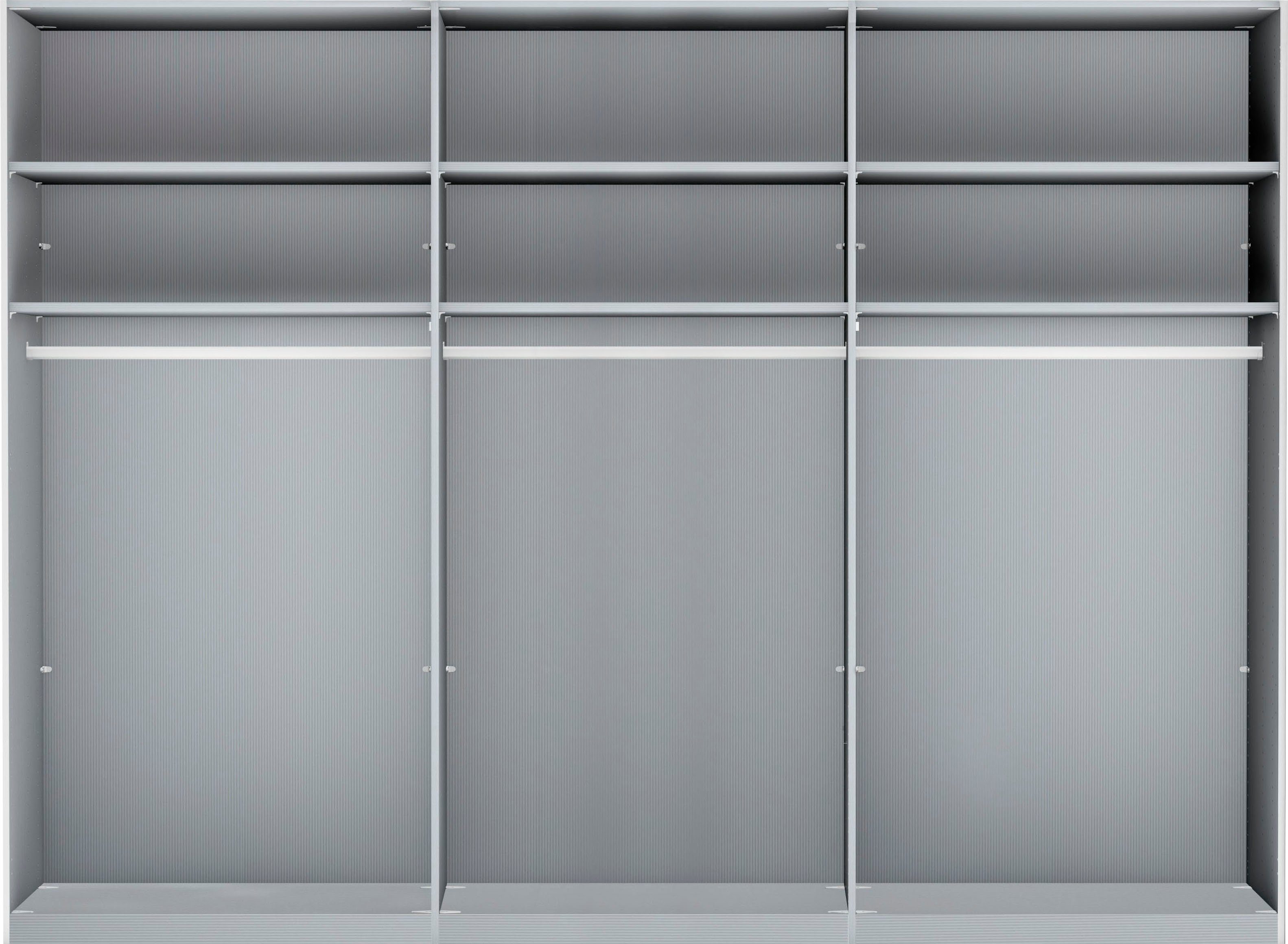 WIEMANN Zweefdeurkast Monaco, Kledingkast, Kast, Linnenkast, met schuifdeuren hoogwaardige glazen en spiegelvoorkant, variabele binnenindeling
