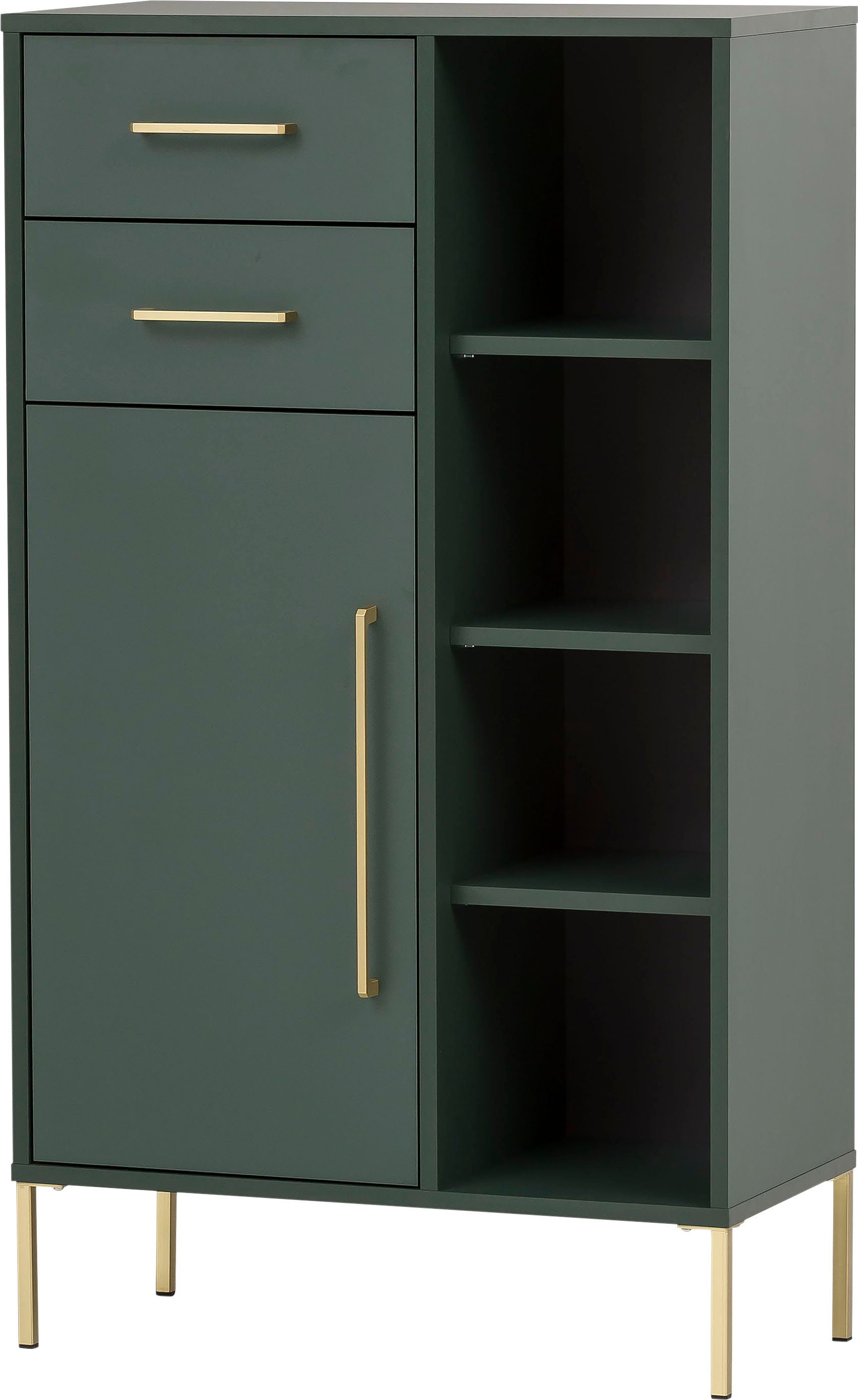 welltime Halfhoge kast Kent met goudkleurige handgrepen