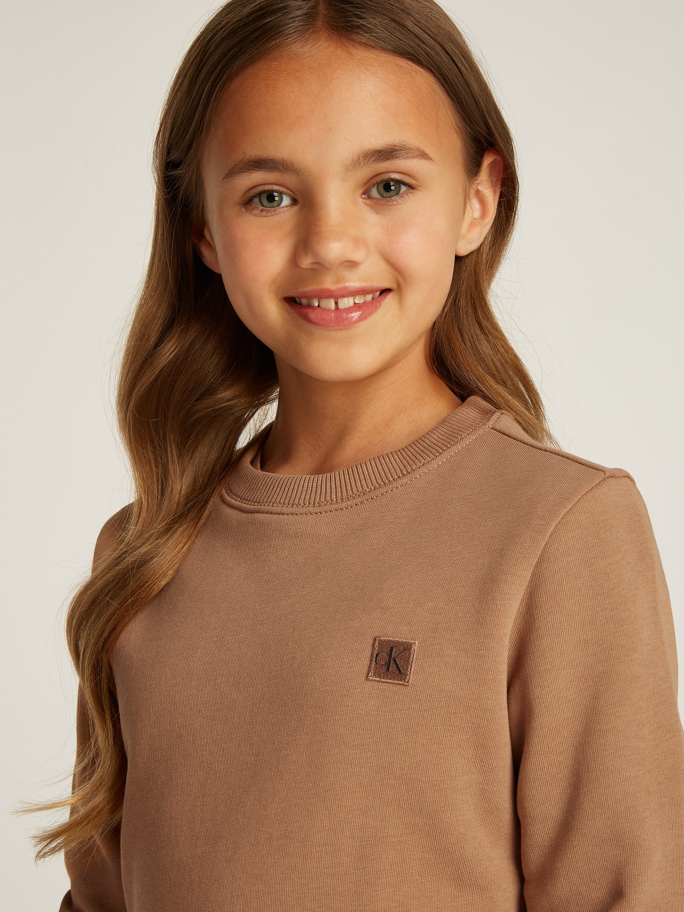 Calvin Klein Sweatshirt MONO MINI BADGE REG CN voor kinderen tot 16 jaar met logo-opdruk