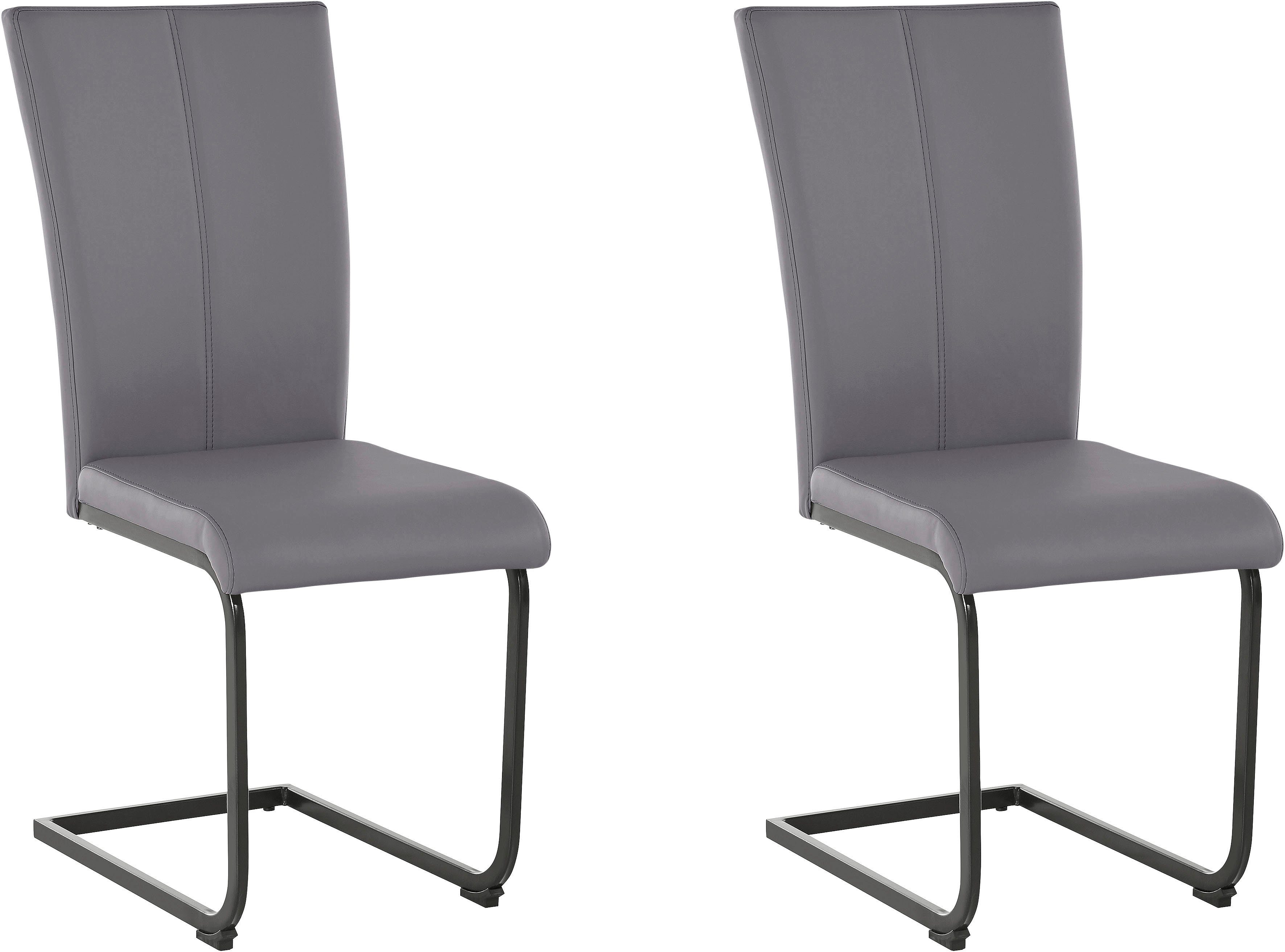 Home affaire Vrijdragende stoel Oliver Stoel belastbaar tot 120 kg (set, 2 stuks) zweefstoelen grijs