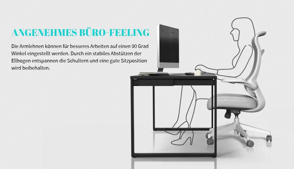INOSIGN Bureaustoel Toico, design bureaustoel, ergonomische rugleuning, lendensteun & opklapbare armleuningen