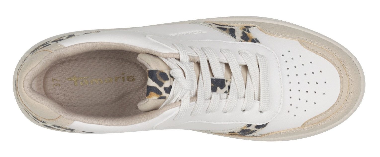 Tamaris Plateausneakers vrijetijdsschoen, lage schoen, veterschoen met contrastafwerkingen
