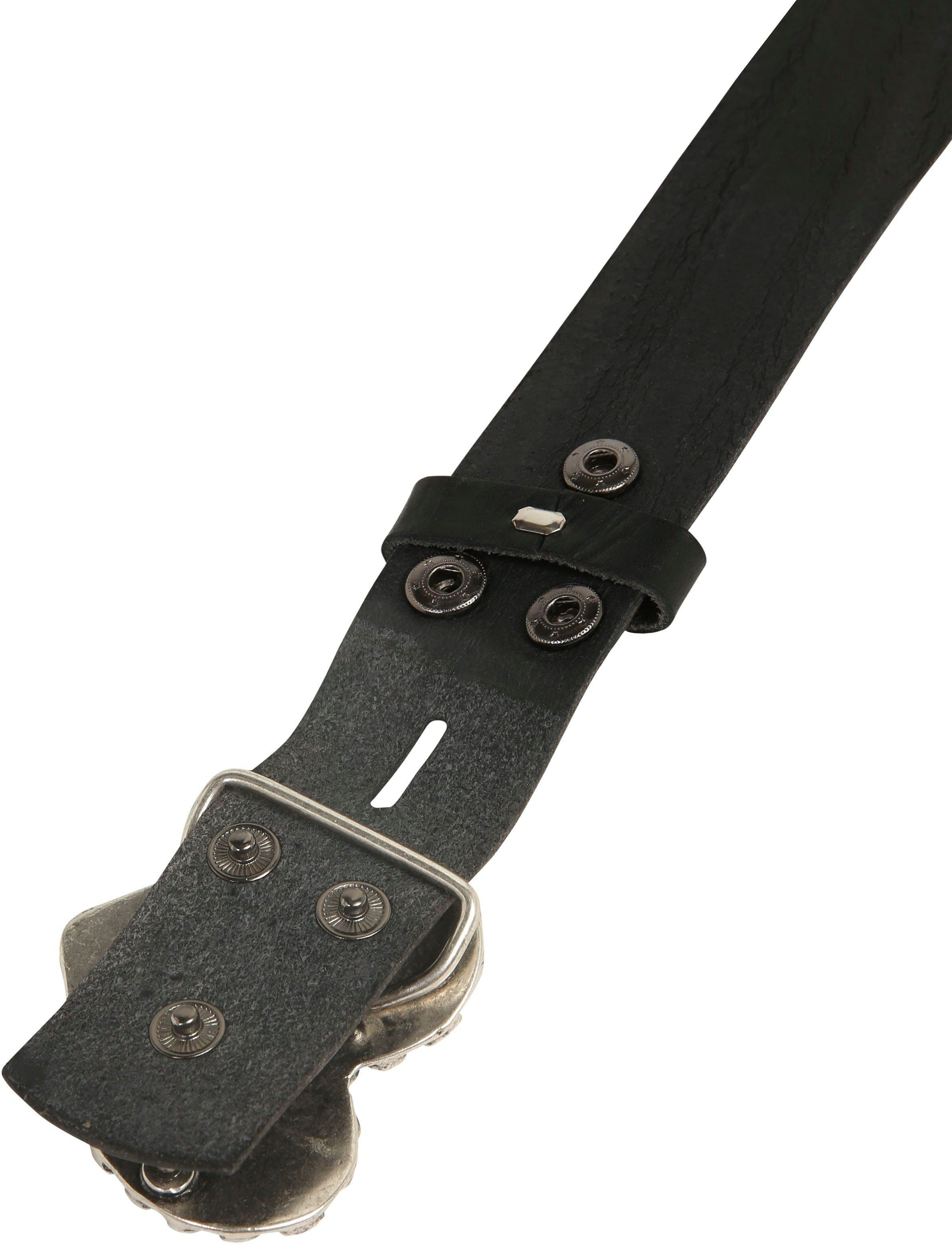 RETTUNGSRING by showroom 019° Leren riem met bloemige hartgesp