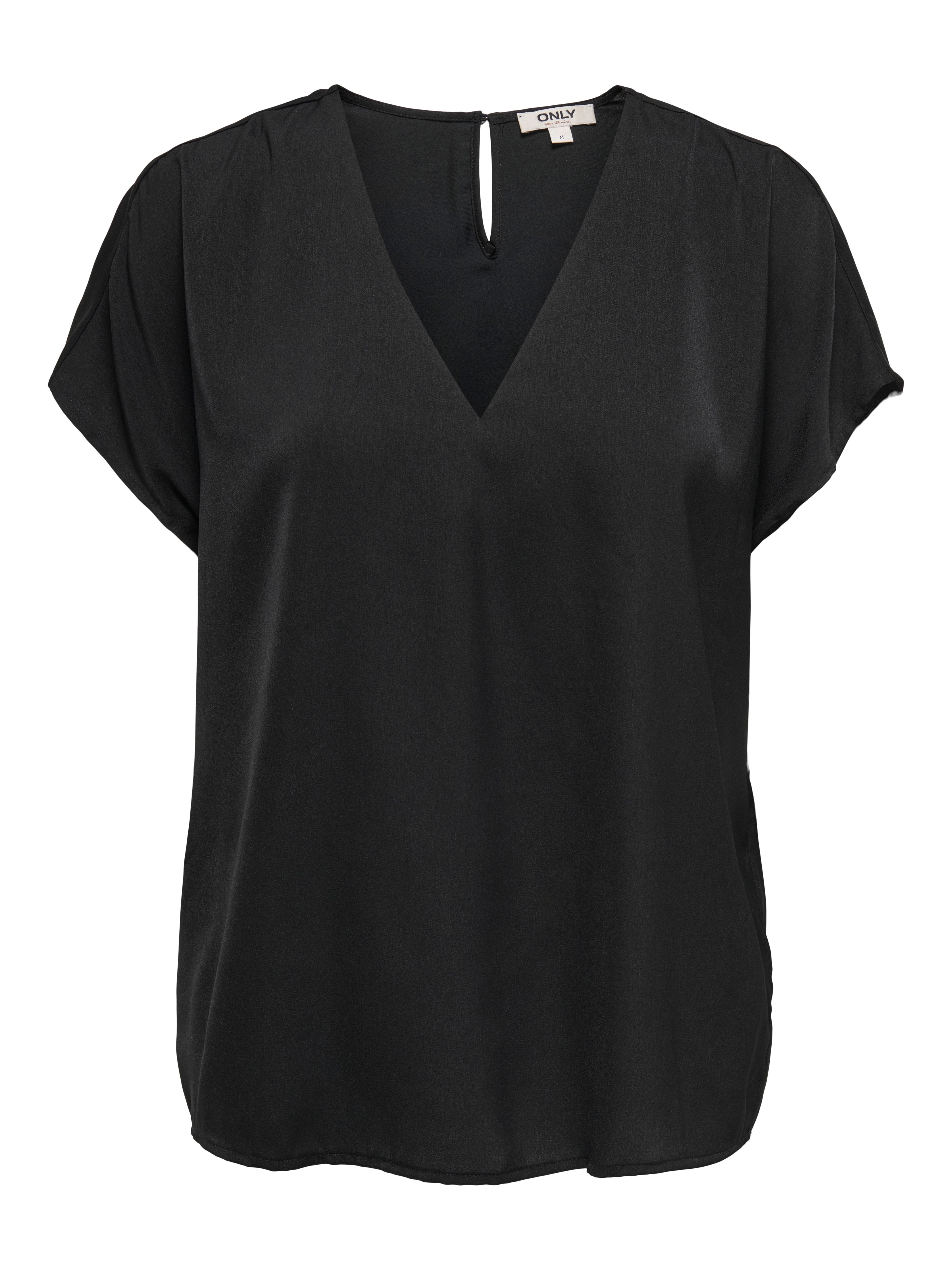 Only Shirt met V-hals ONLLUCY LIFE SS V-NECK TOP WVN